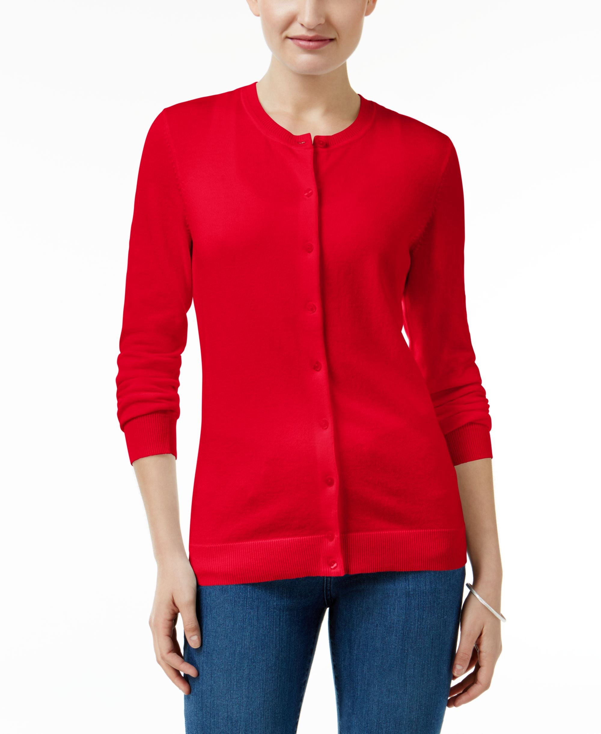 Karen Scott Crew Neck Cardigan