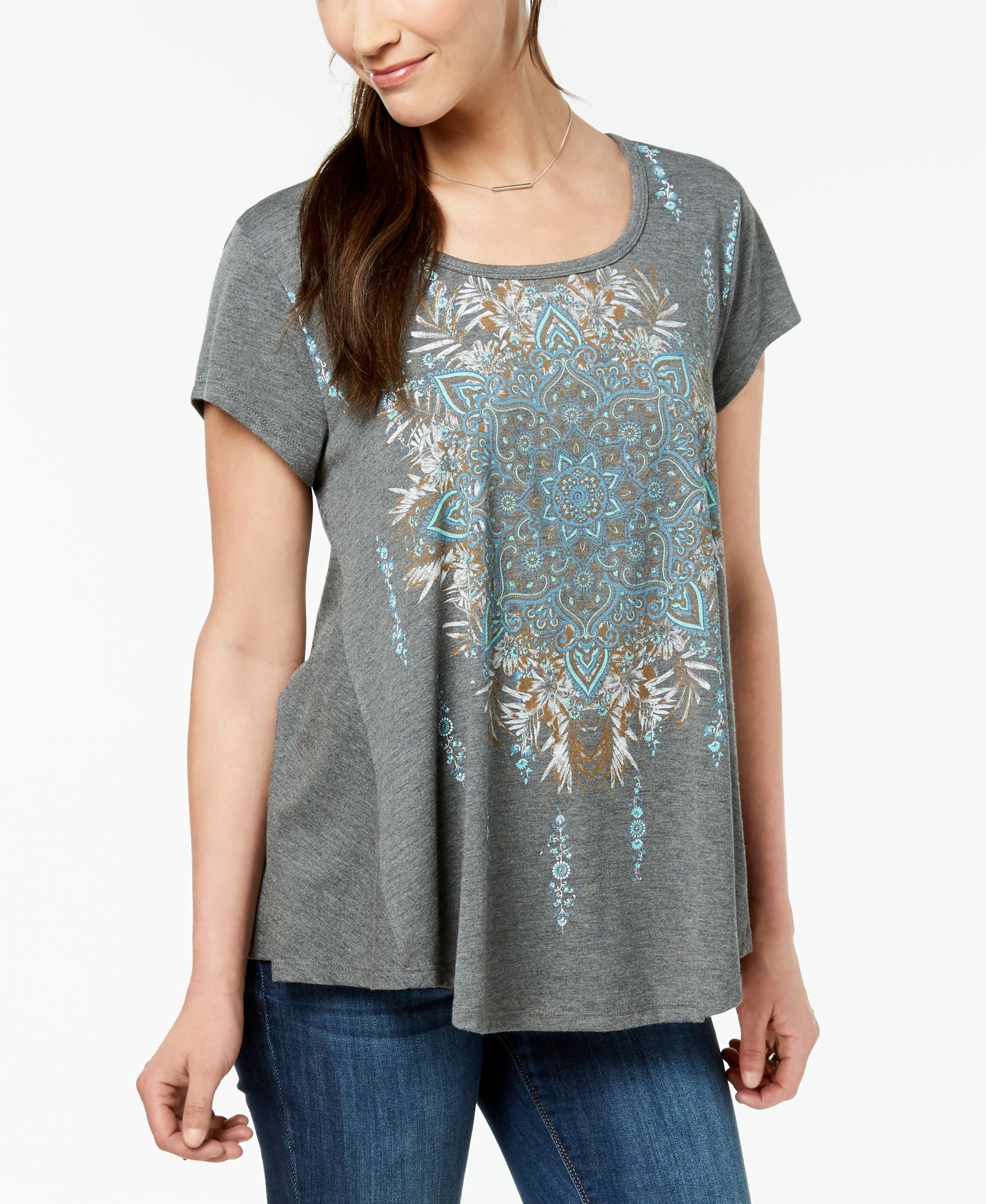 Style & Co Graphic Print Swing T-Shirt