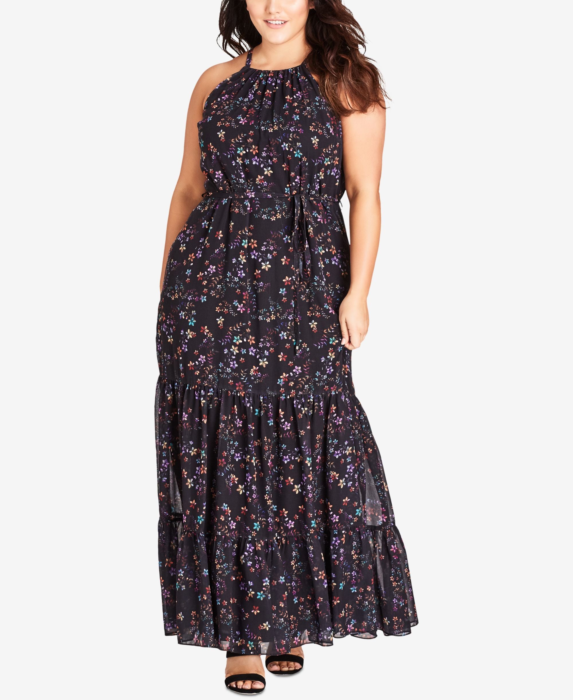City Chic Trendy Plus Size Printed Maxi Dress