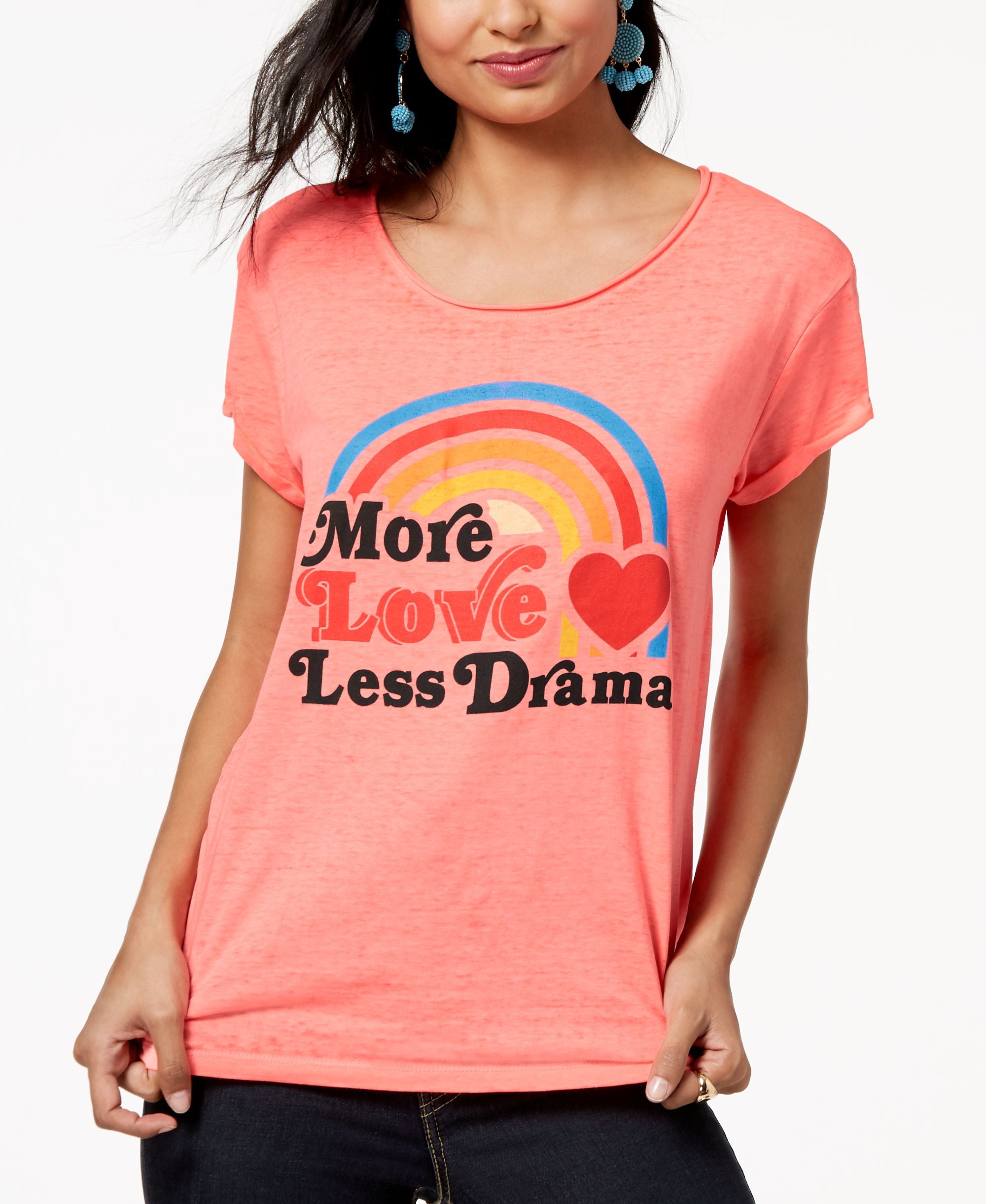 Freeze 24 7 Juniors More Love Graphic Print T-Shirt