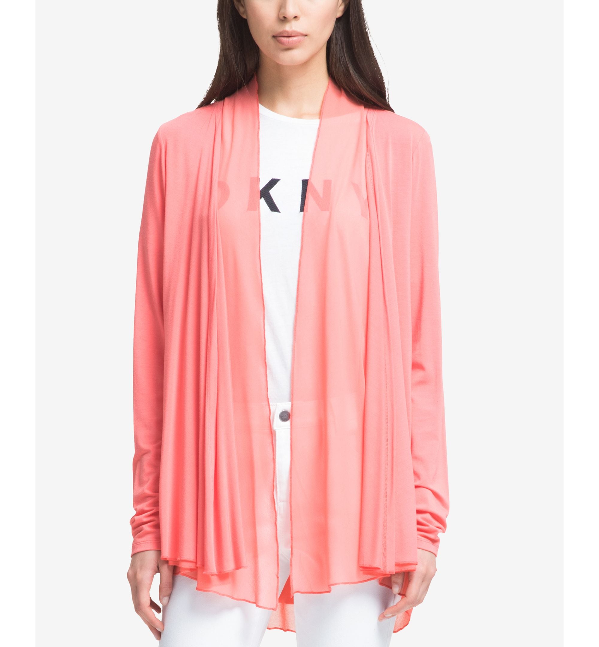 DKNY Draped Open Front Blazer