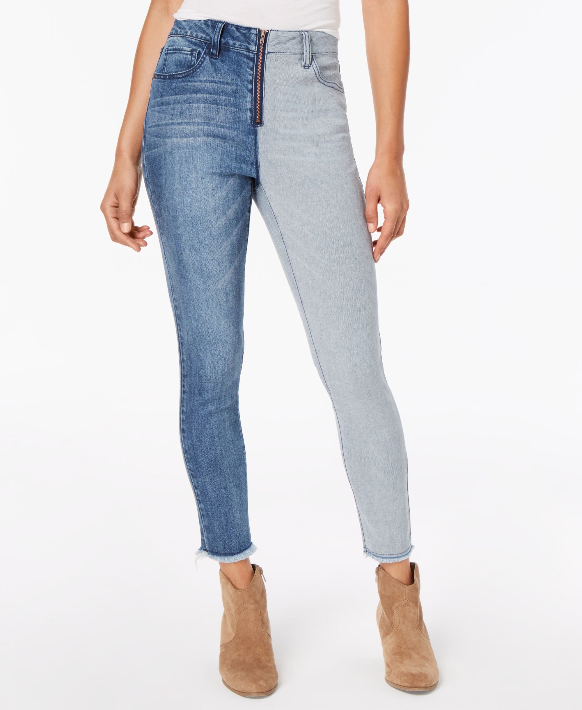 Dollhouse Juniors Two Tone Ankle Skinny Jeans