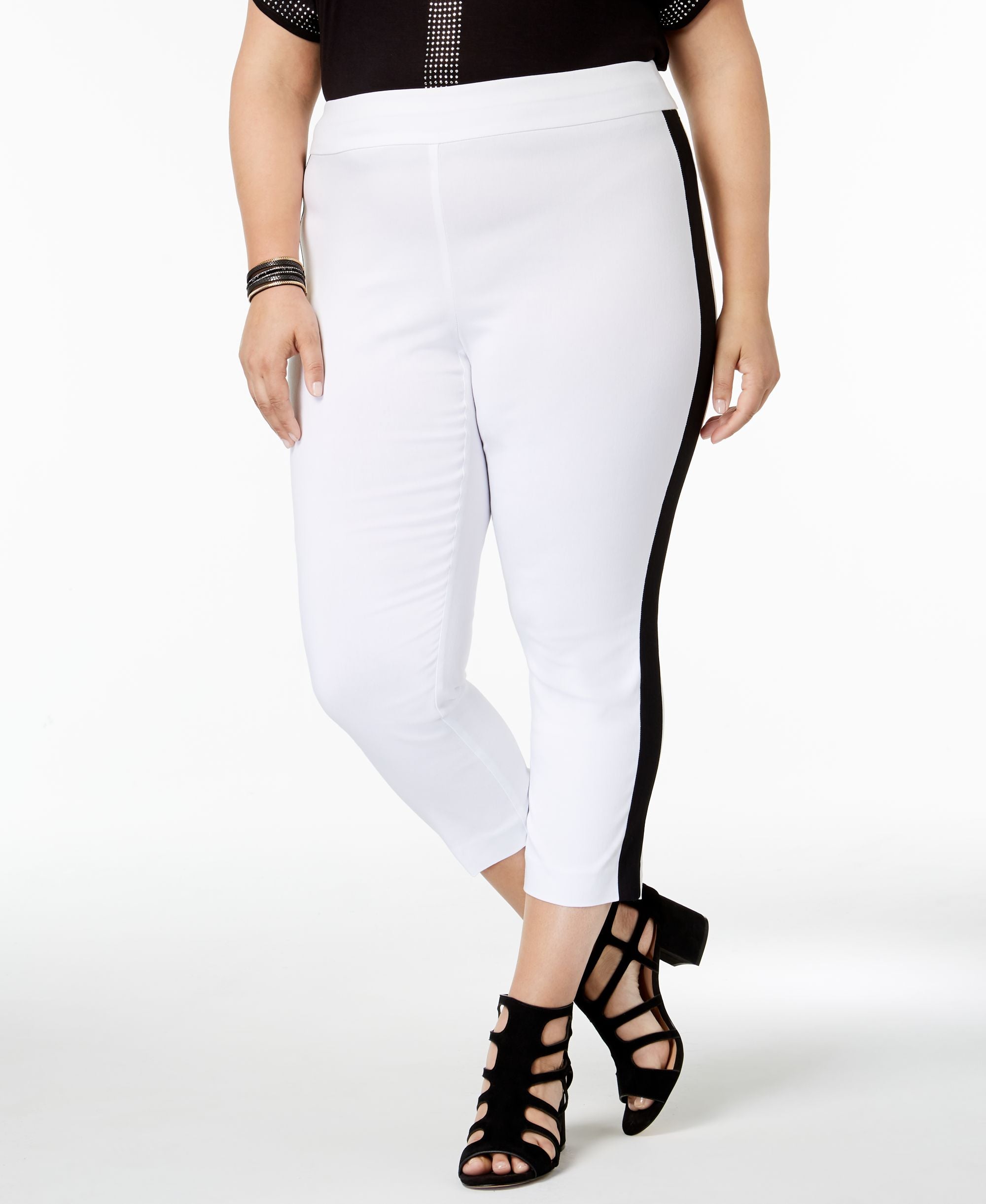 Plus Size Side Stripe Skinny Pants
