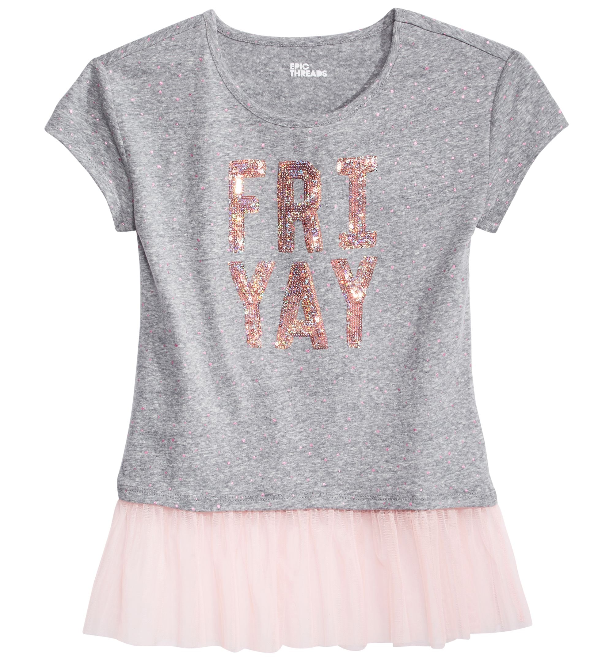 Epic Threads Big Girls Mesh Inset Graphic T-Shirt