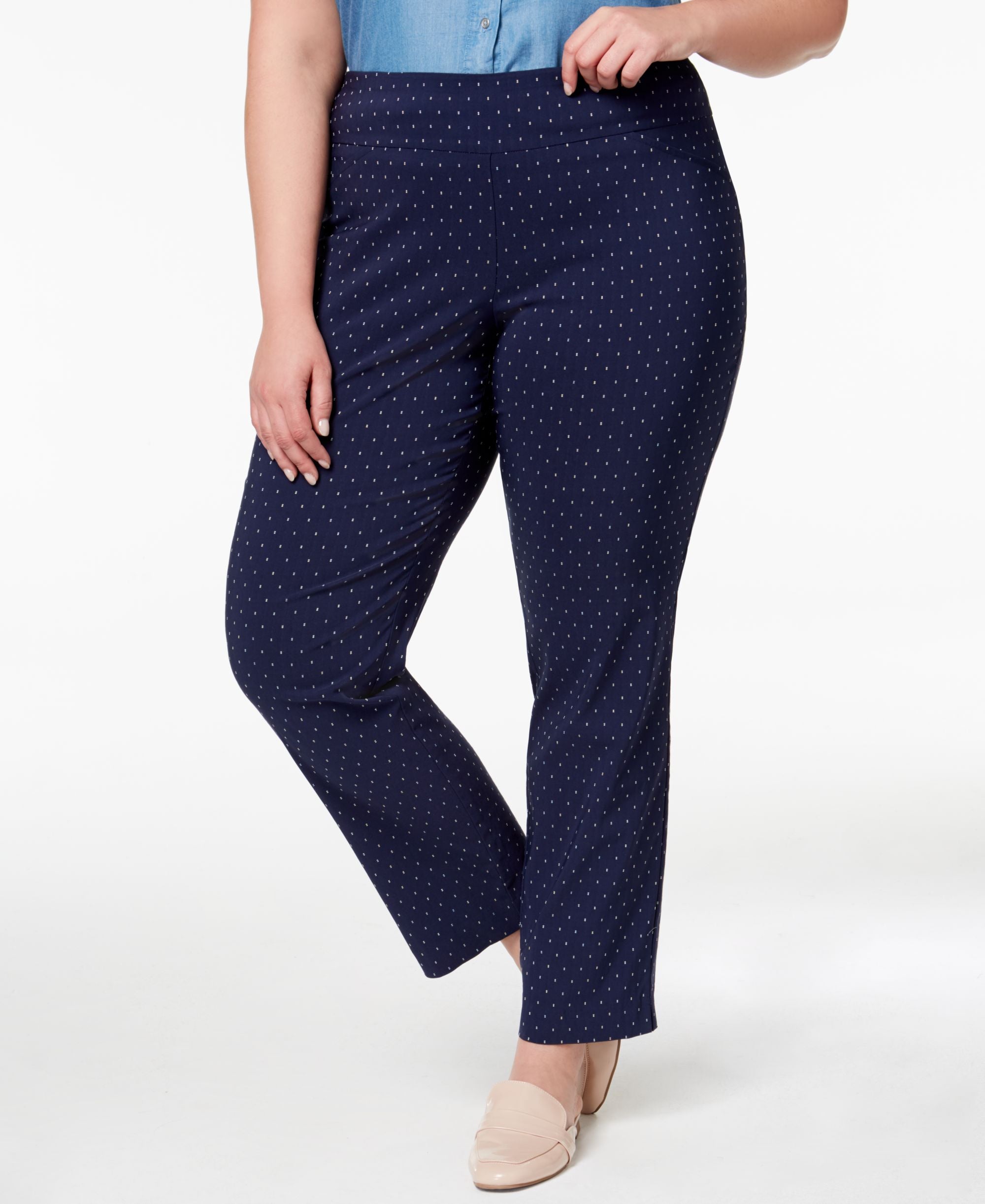 Charter Club Plus Size Tummy Control Slim Leg Pants