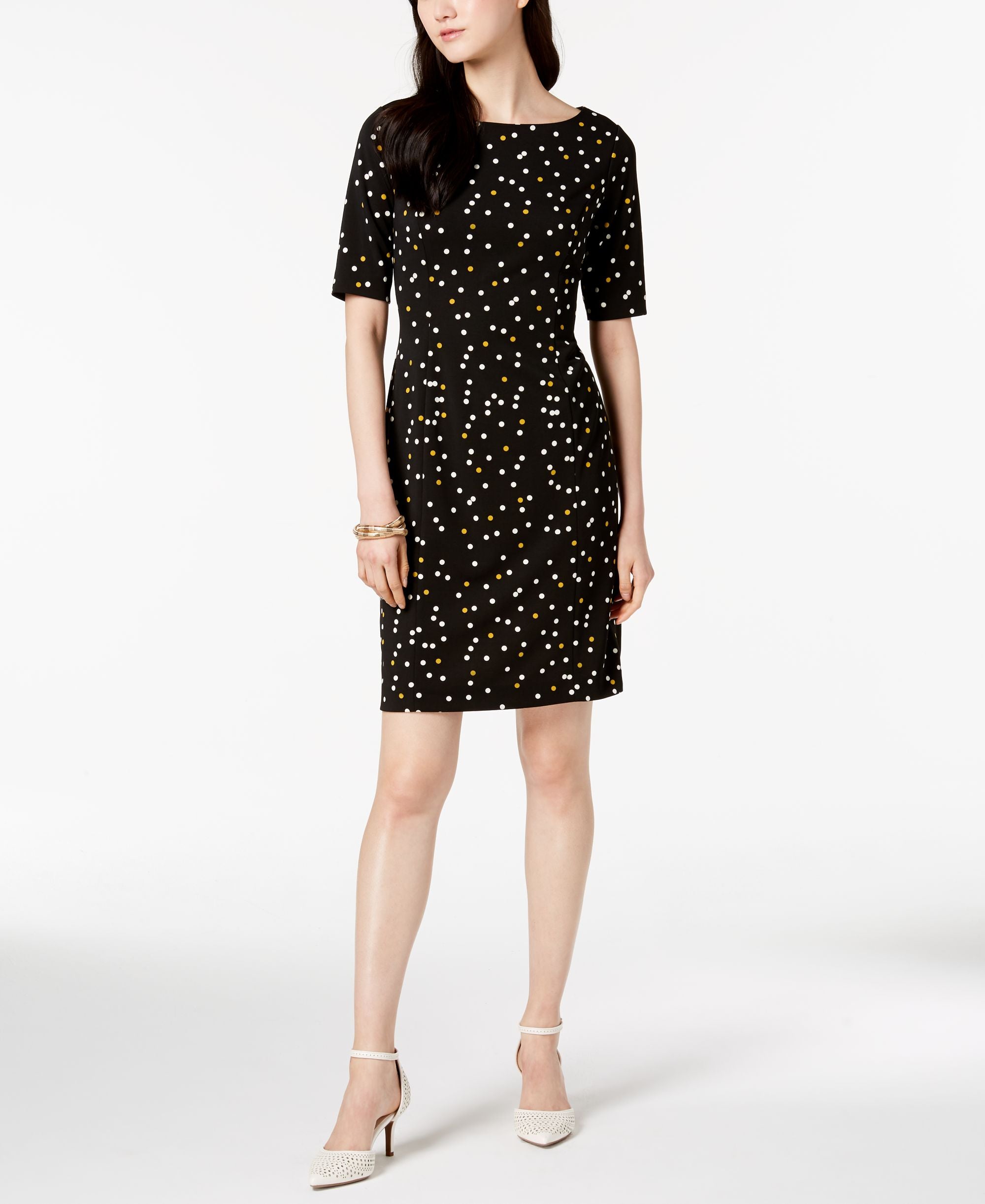 Alfani Petite Ponte Knit Printed Dress