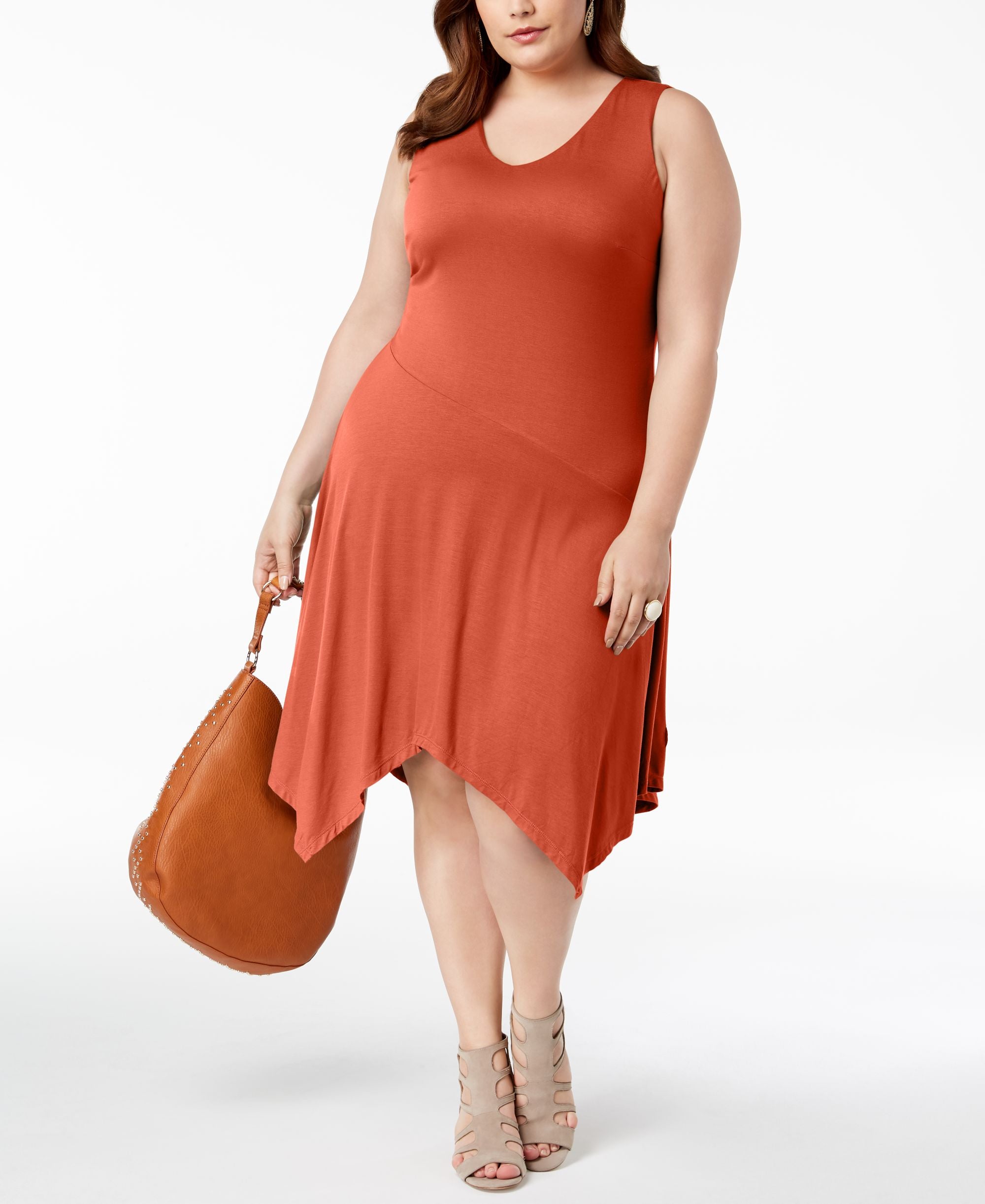 Plus Size Handkerchief Hem Dress