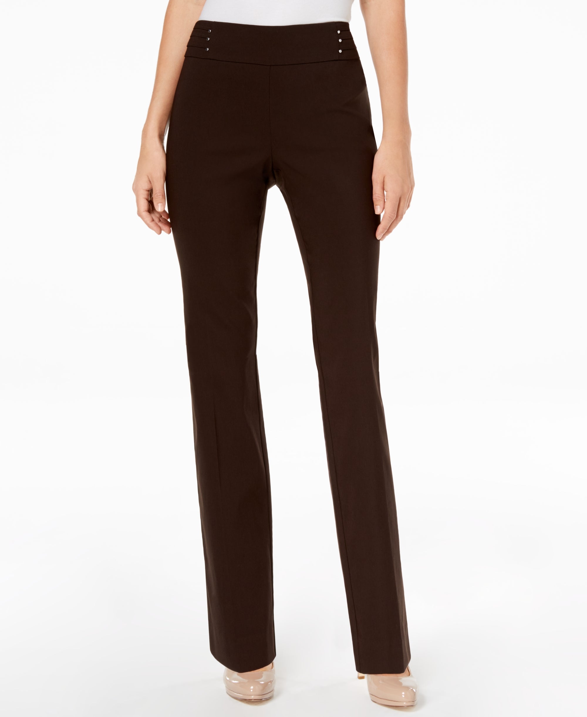 Women's Studded Pull-On Tummy Control Pants, Regular and Short Lengths