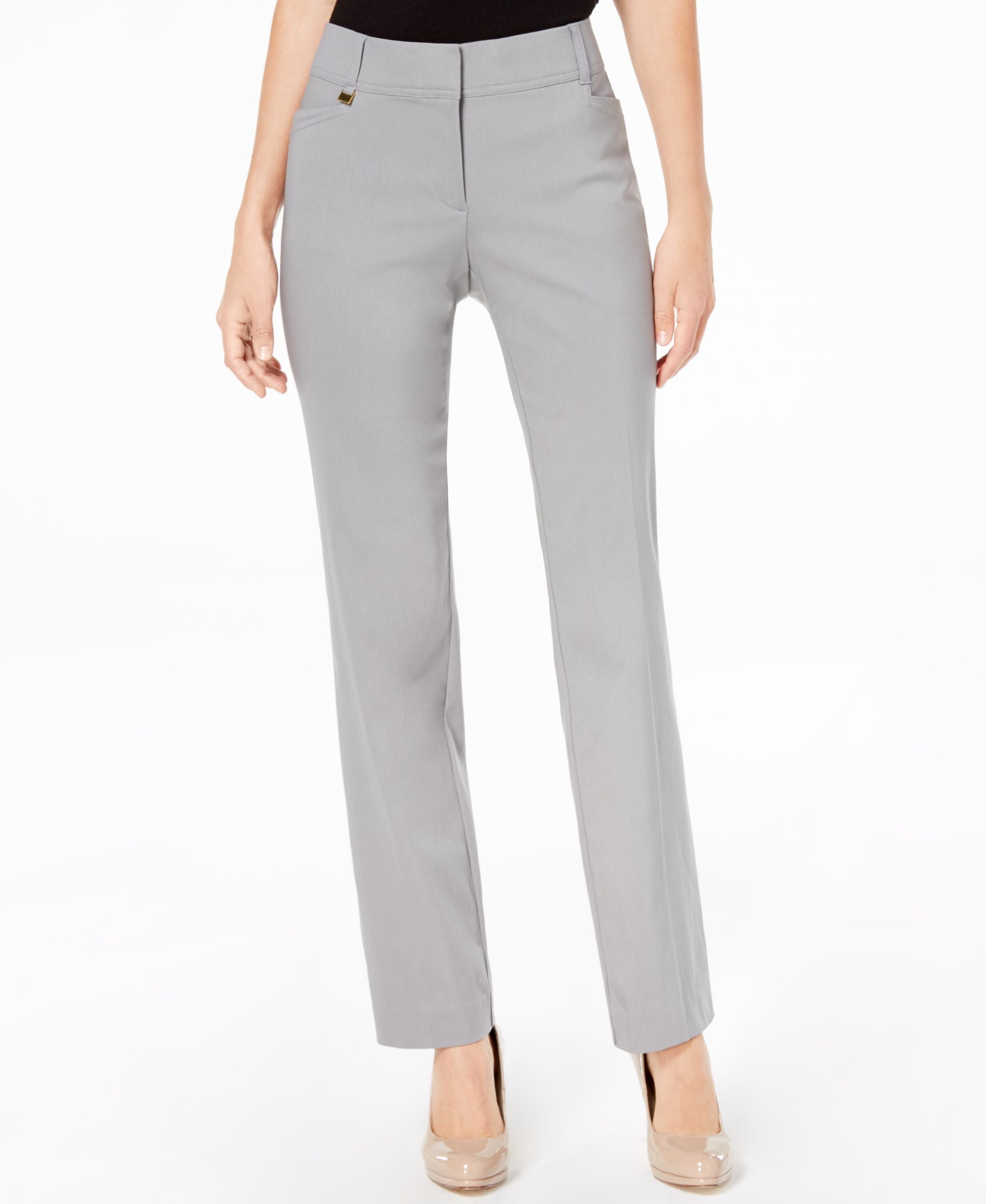 JM Collection Regular Short Length Curvy Fit Straight Leg Pants