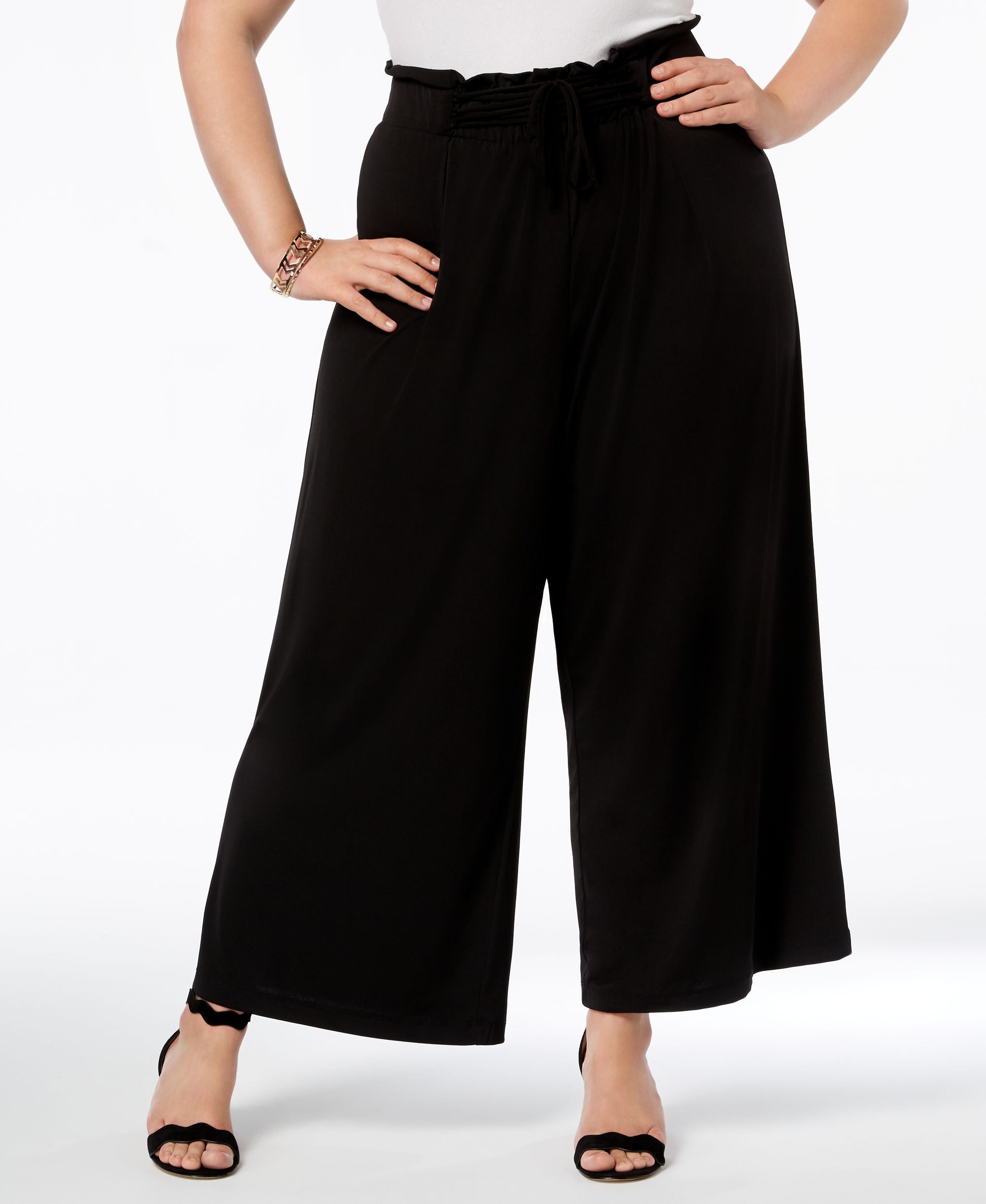 Plus Size Knit Wide-Leg Pants