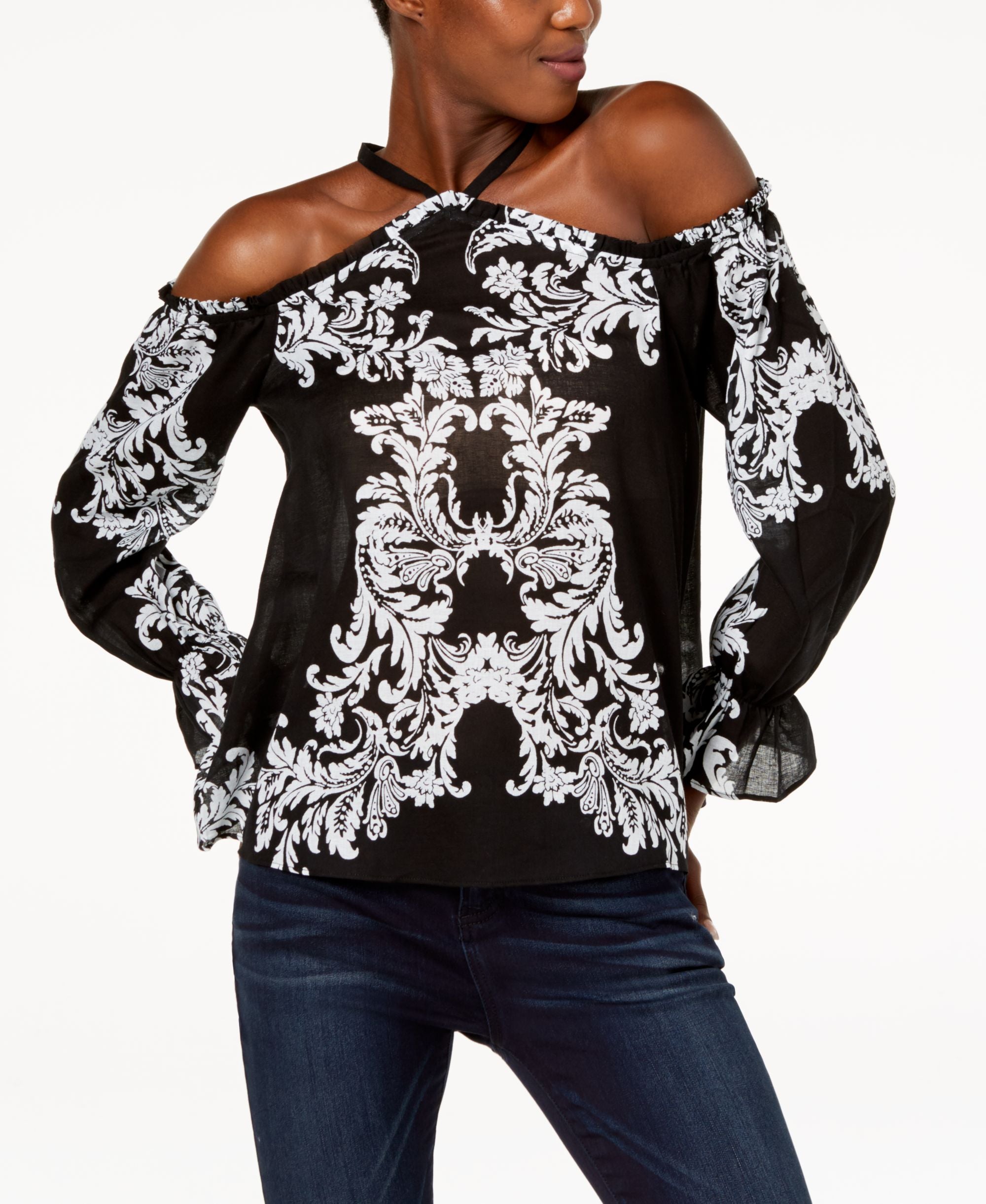 Cotton Cold Shoulder Top