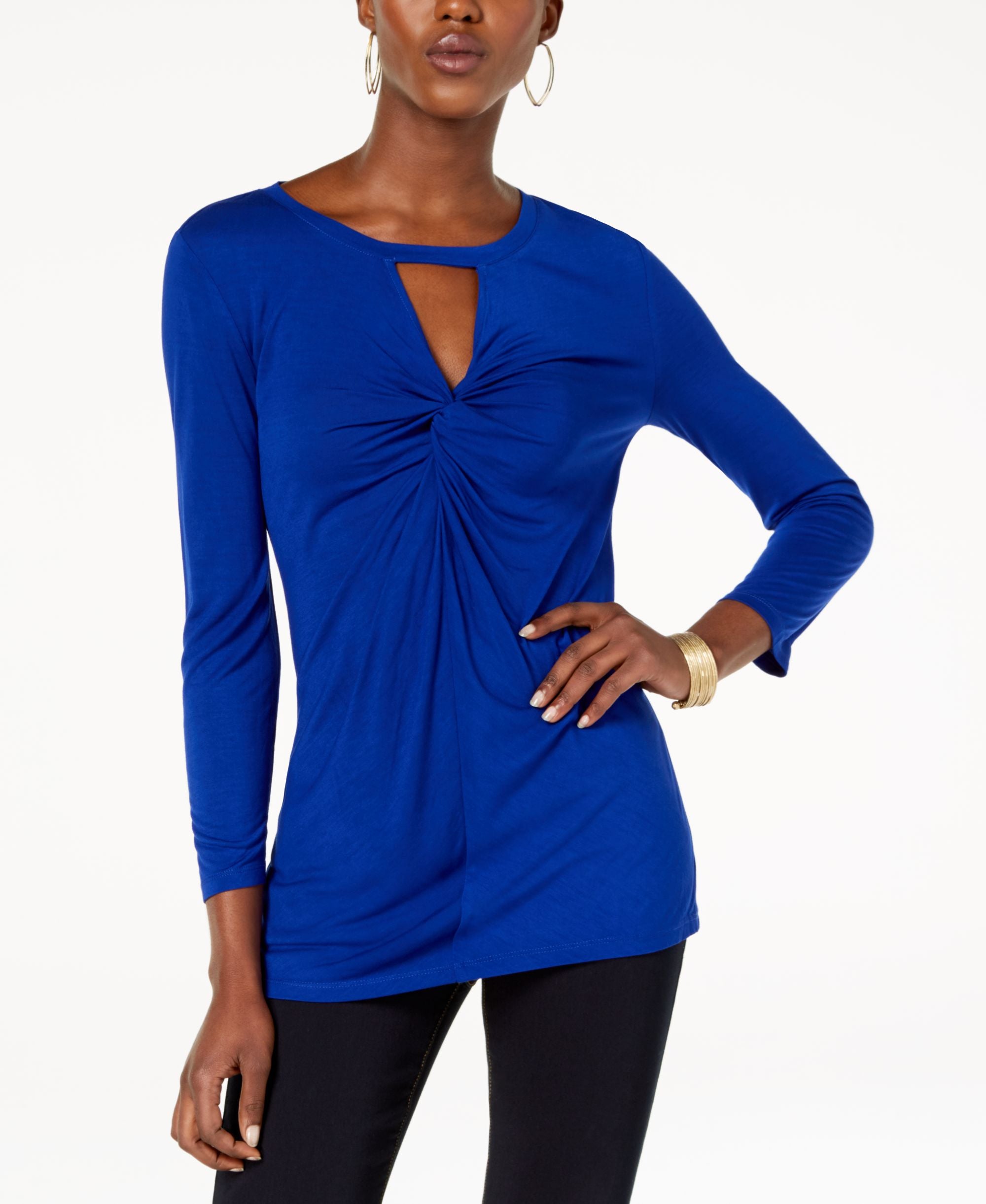 Petite Twist Front Keyhole Top