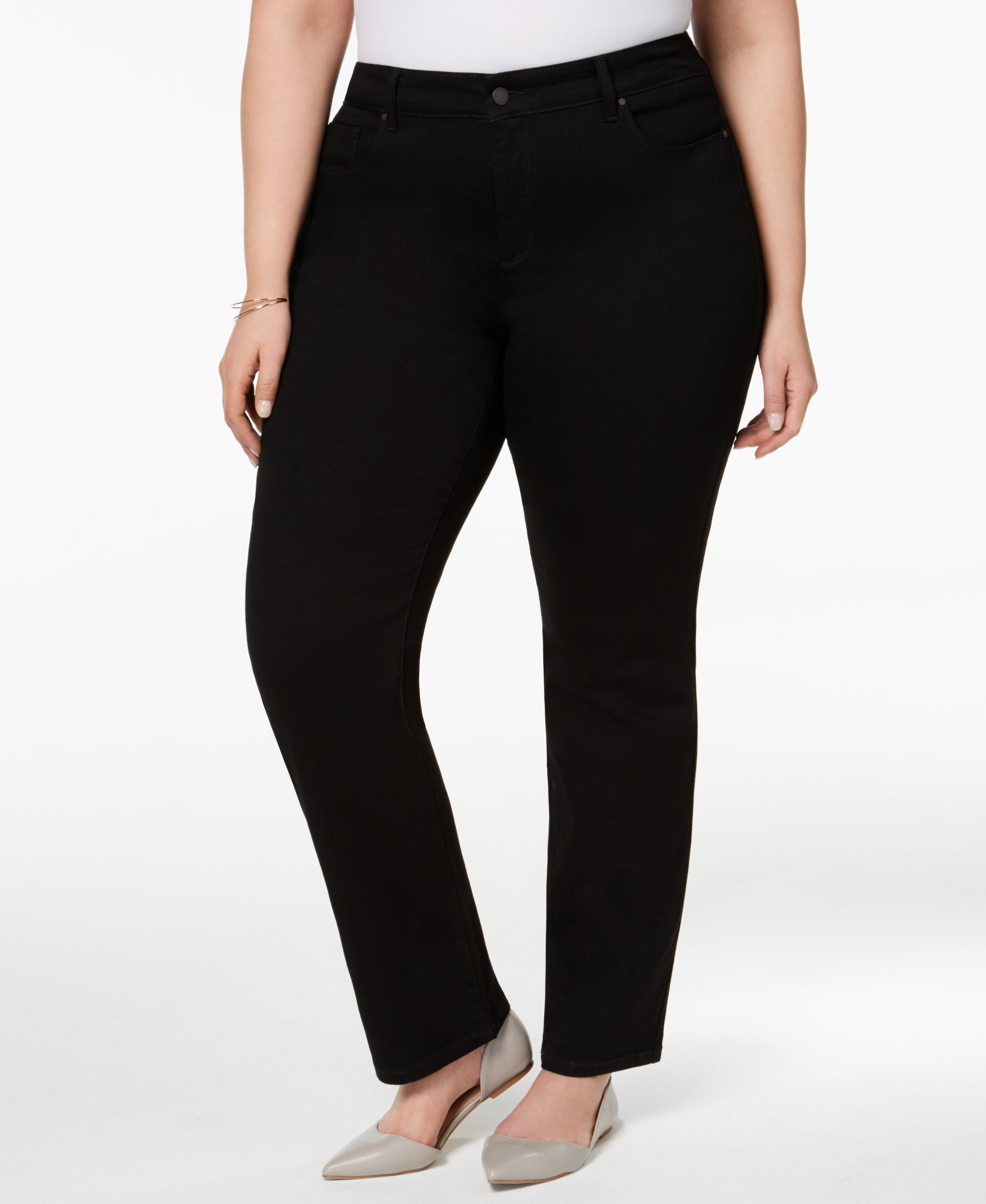 Plus Size Lexington Tummy-Control Straight-Leg Jeans Short-Length