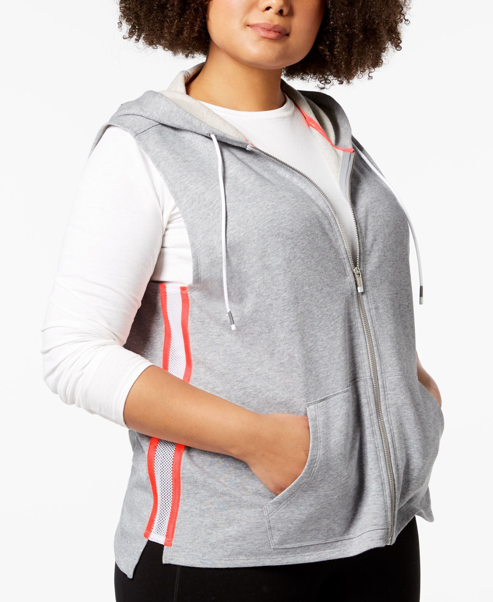 Calvin Klein Performance Plus Size Sleeveless Zip Hoodie