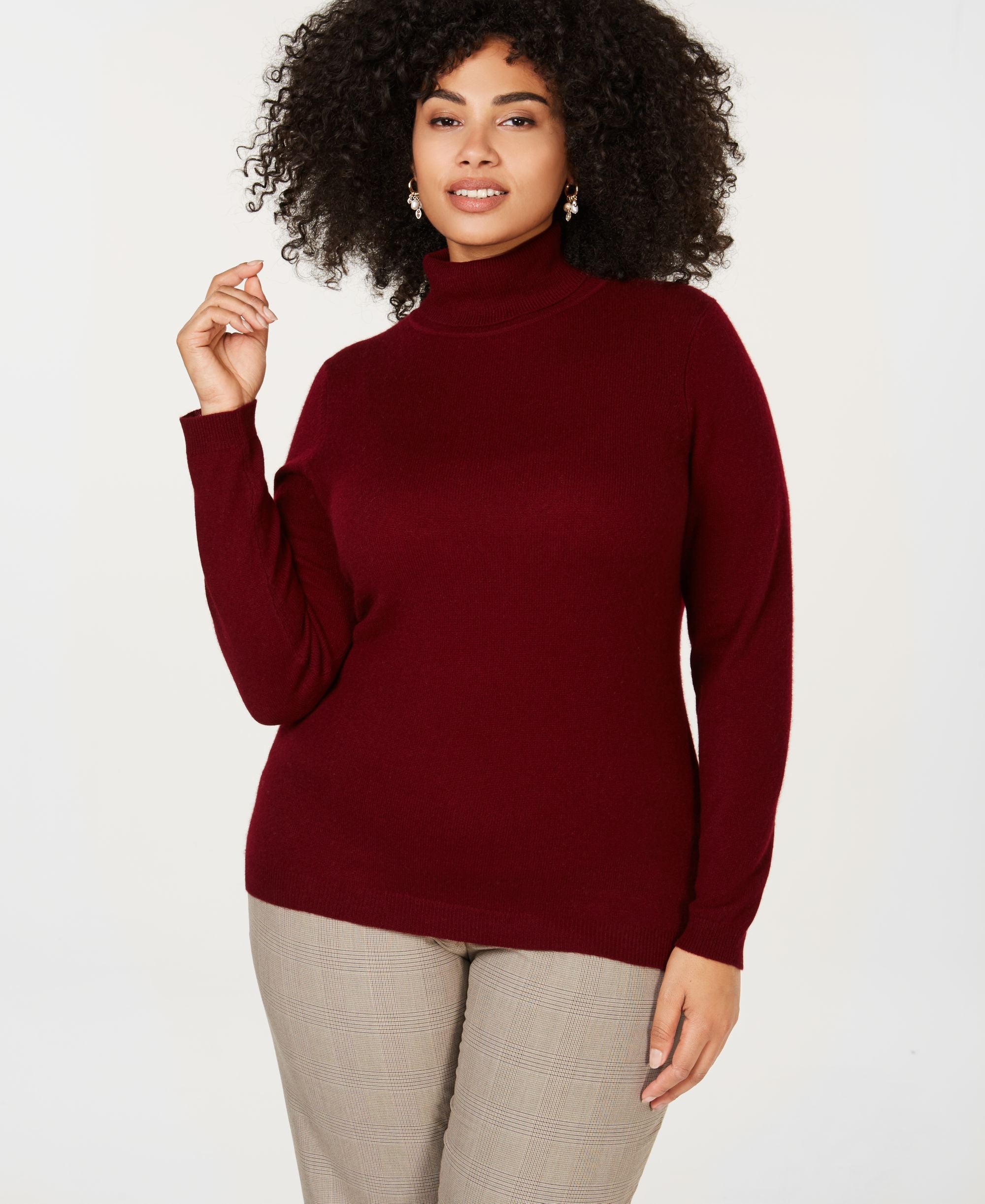 Charter Club Plus Size Pure Cashmere Turtleneck Sweater