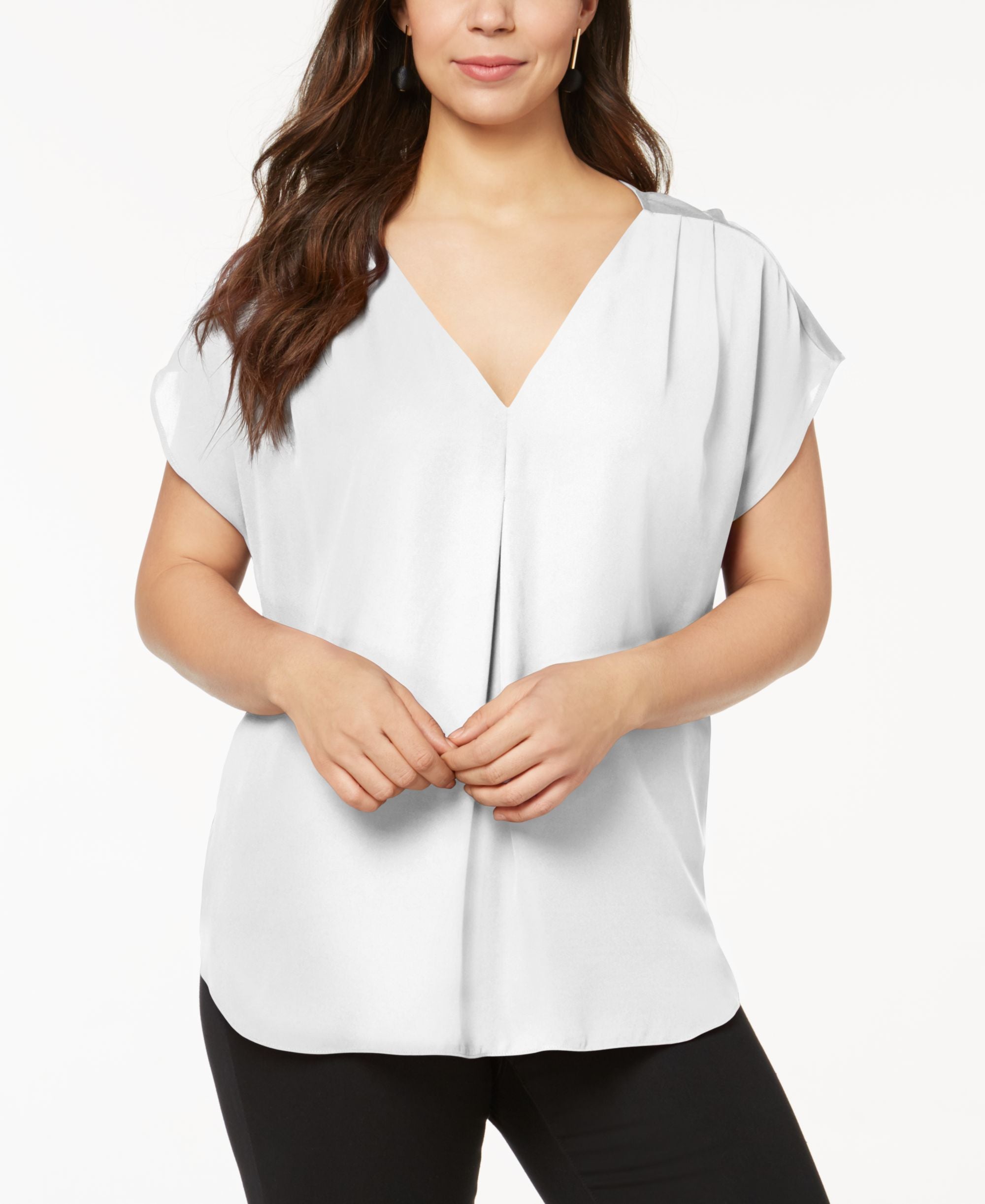 Plus Size Mixed Media Dolman Sleeve Top