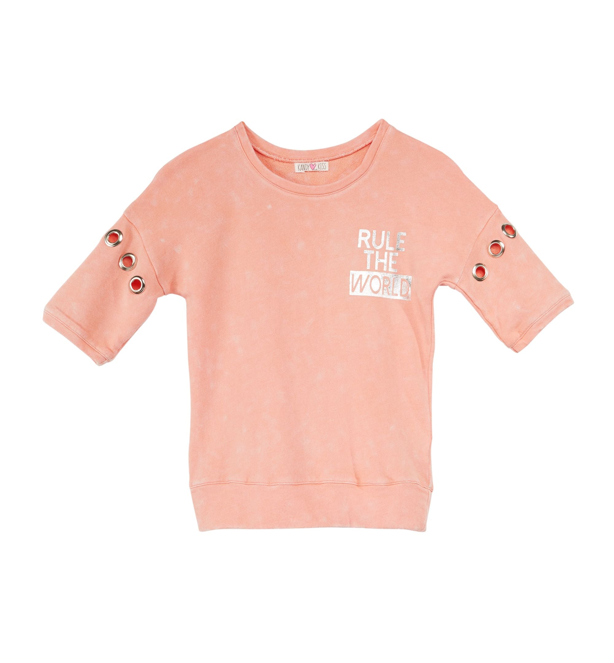 Kandy Kiss Big Girls Grommet Sleeve Top