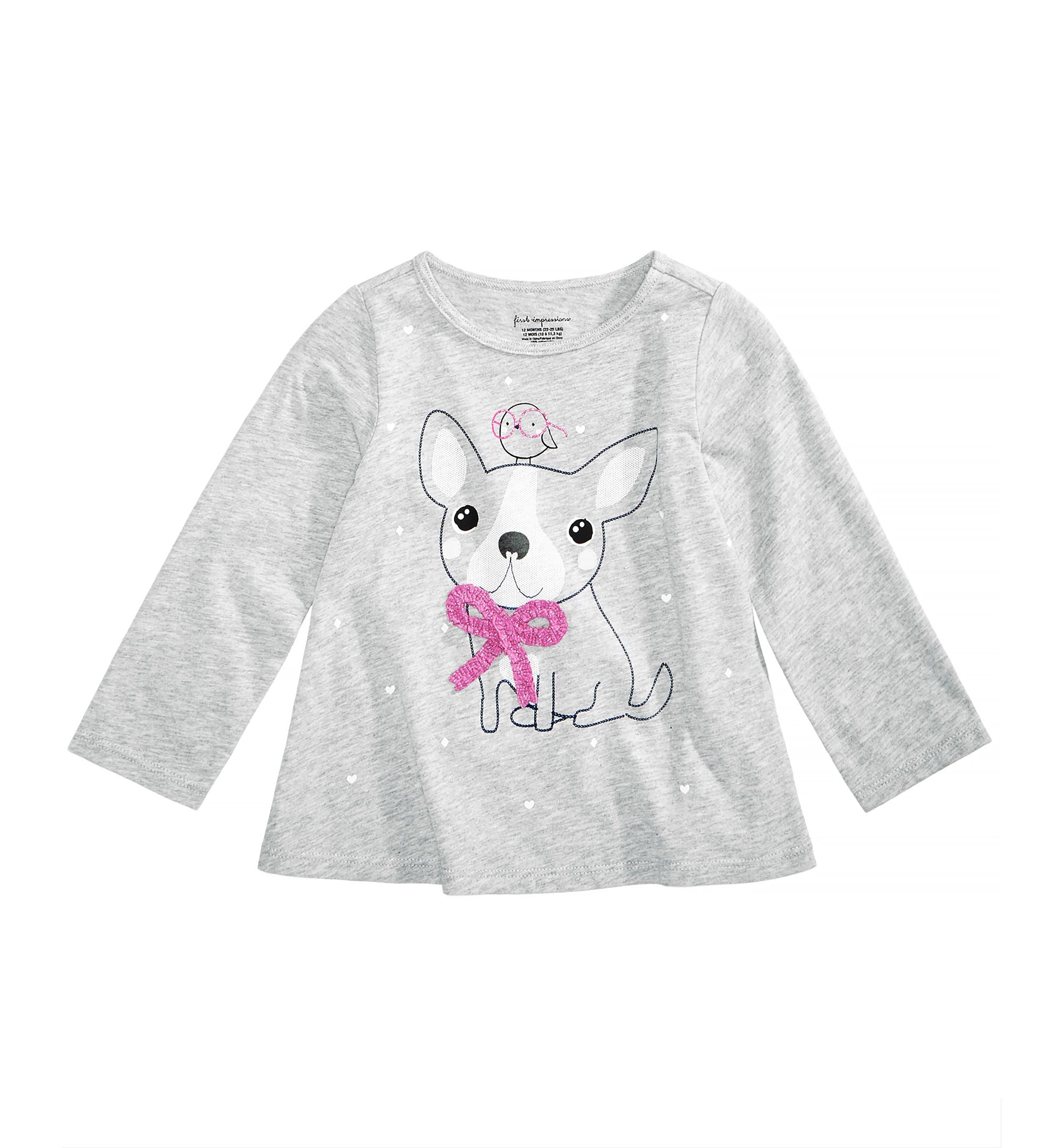First Impressions Baby Girls Dog Print Cotton T-Shirt