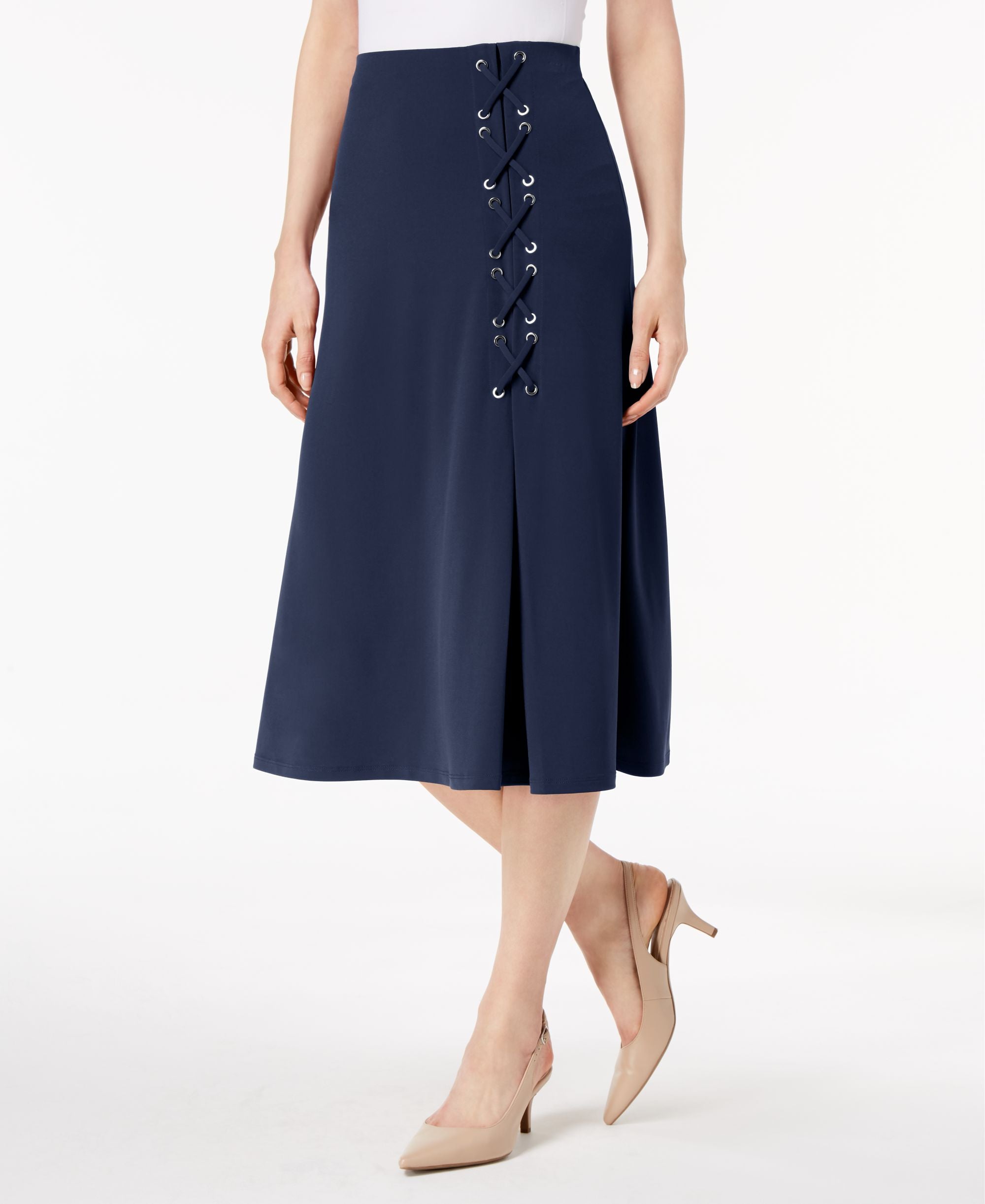Lace-Up A-Line Skirt