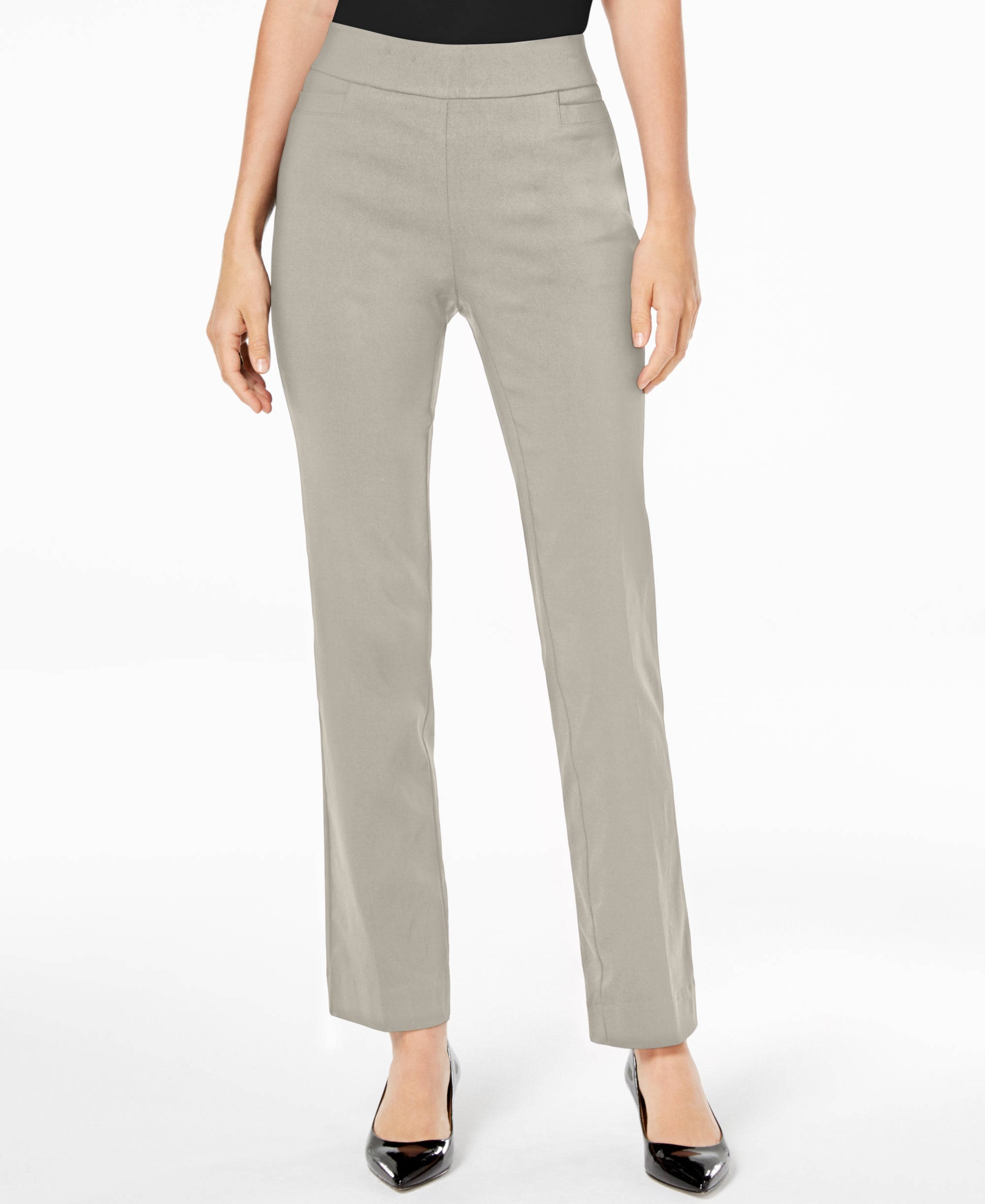 Pull-On Tummy Control Straight Leg Pants