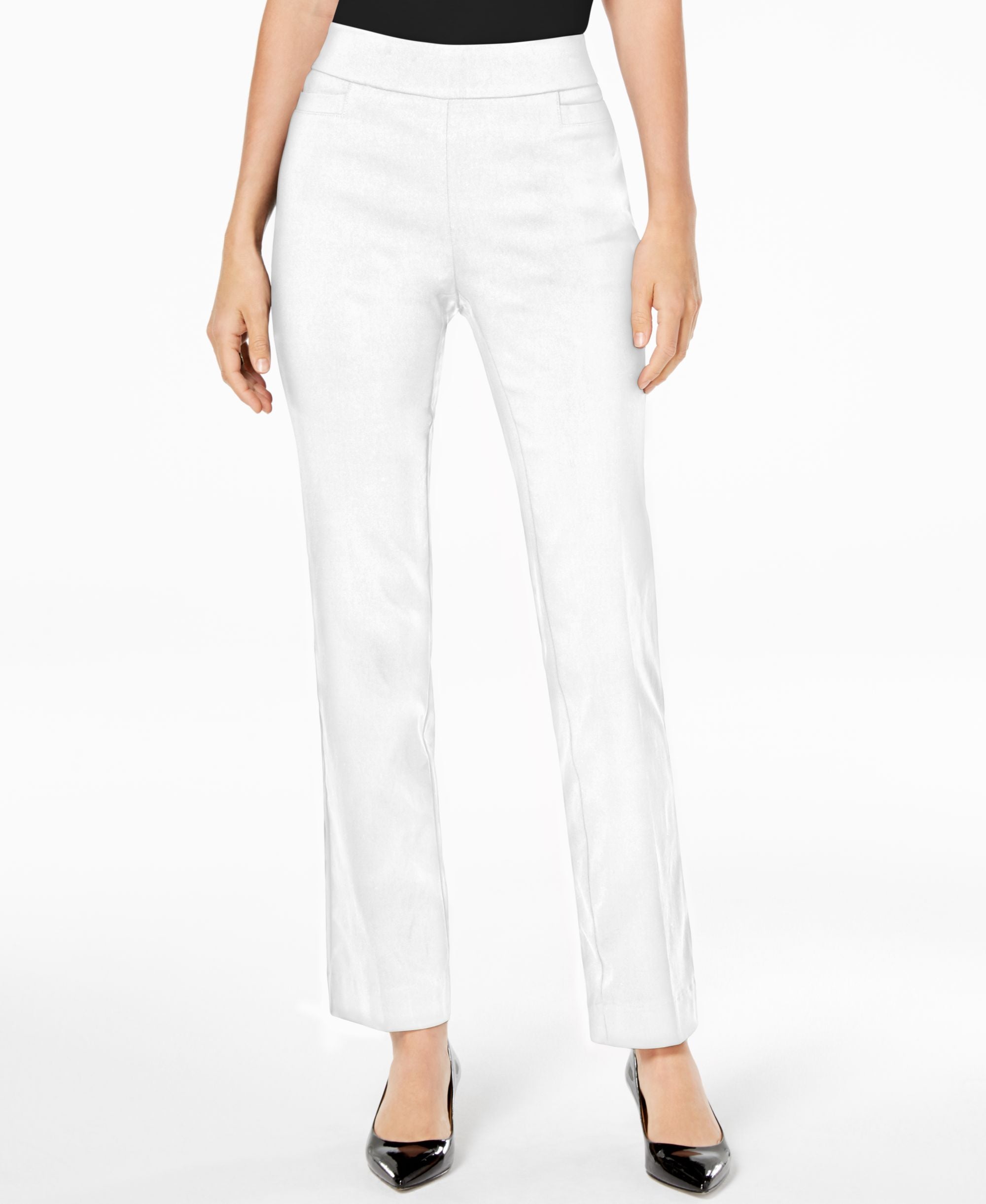 JM Collection Petite Tummy Control Pull On Pants