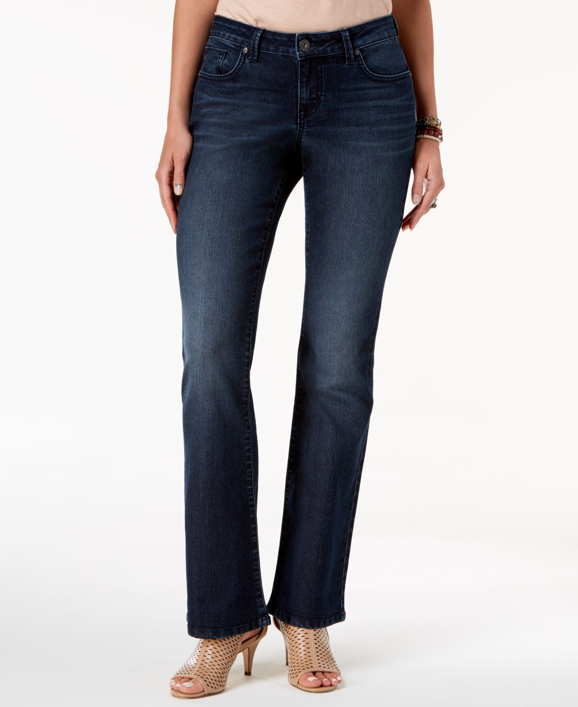 Style & Co Petite Curvy Fit Low Rise Boot Cut Jeans