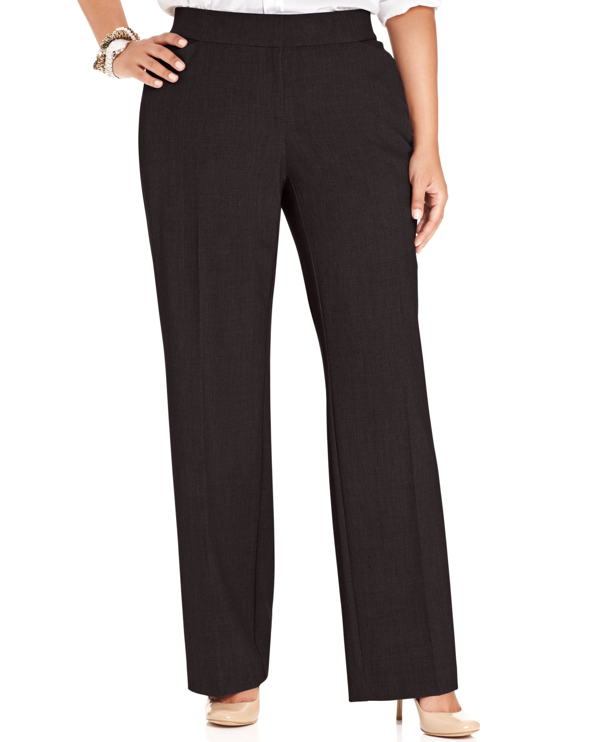 Plus & Petite Plus Size Curvy-Fit Straight-Leg Pants