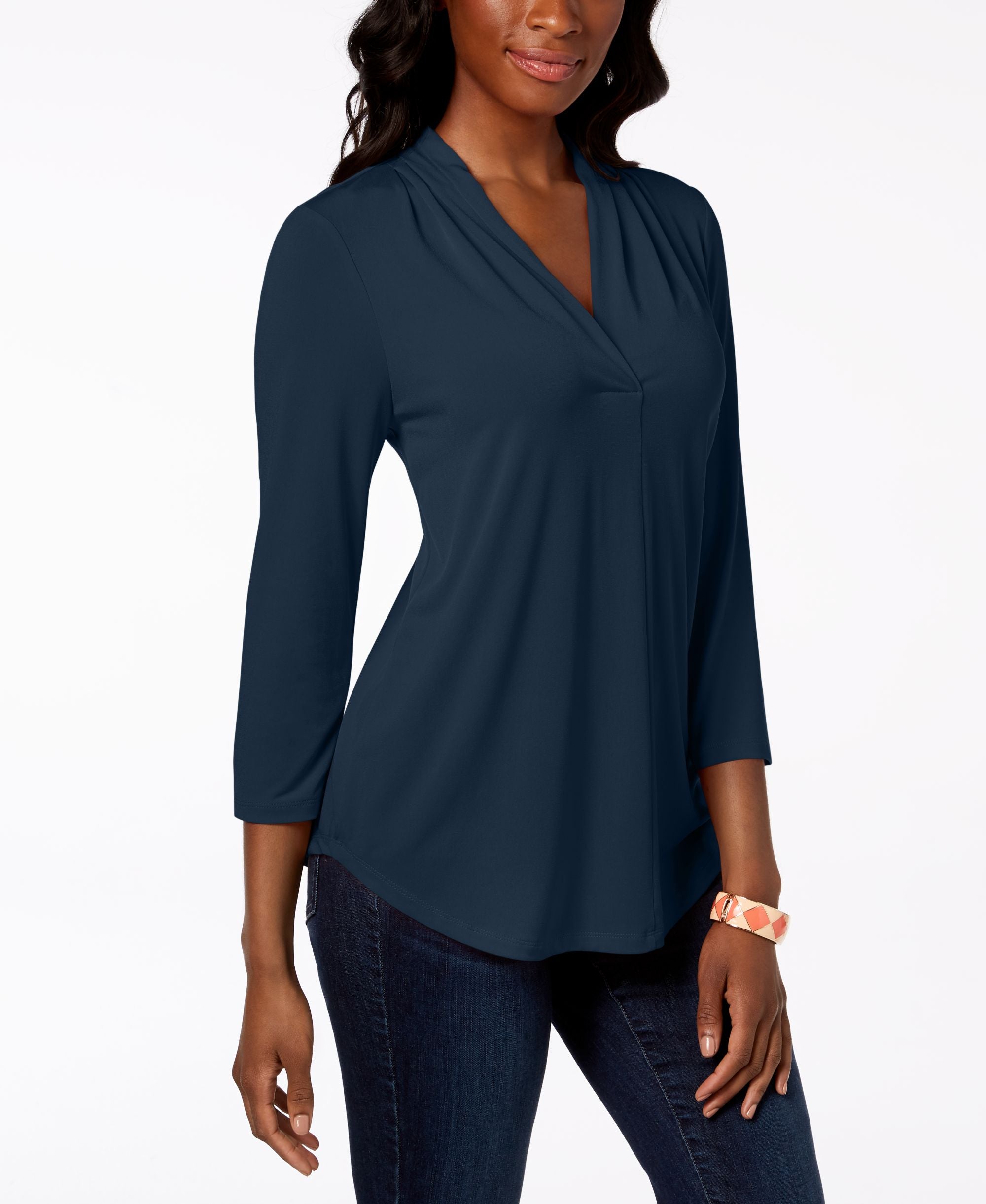 Charter Club Petite 3/4 Sleeve Top