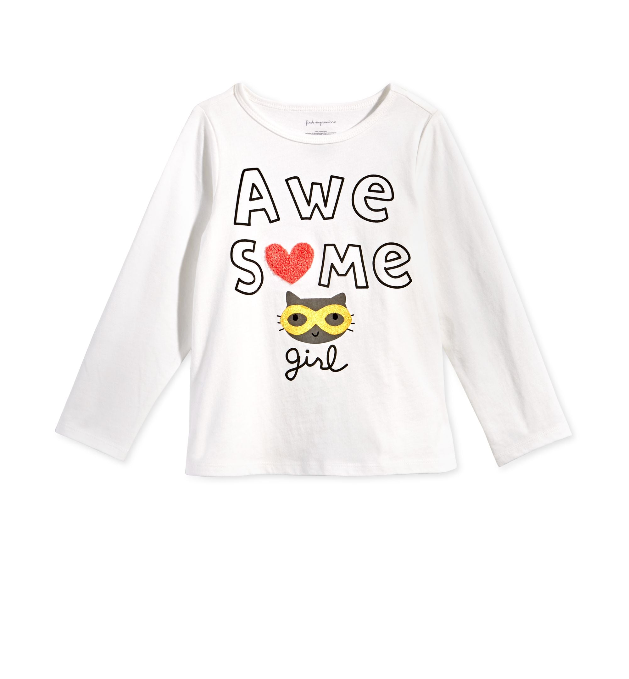 First Impressions Baby Girls Awesome Print Cotton T-Shirt