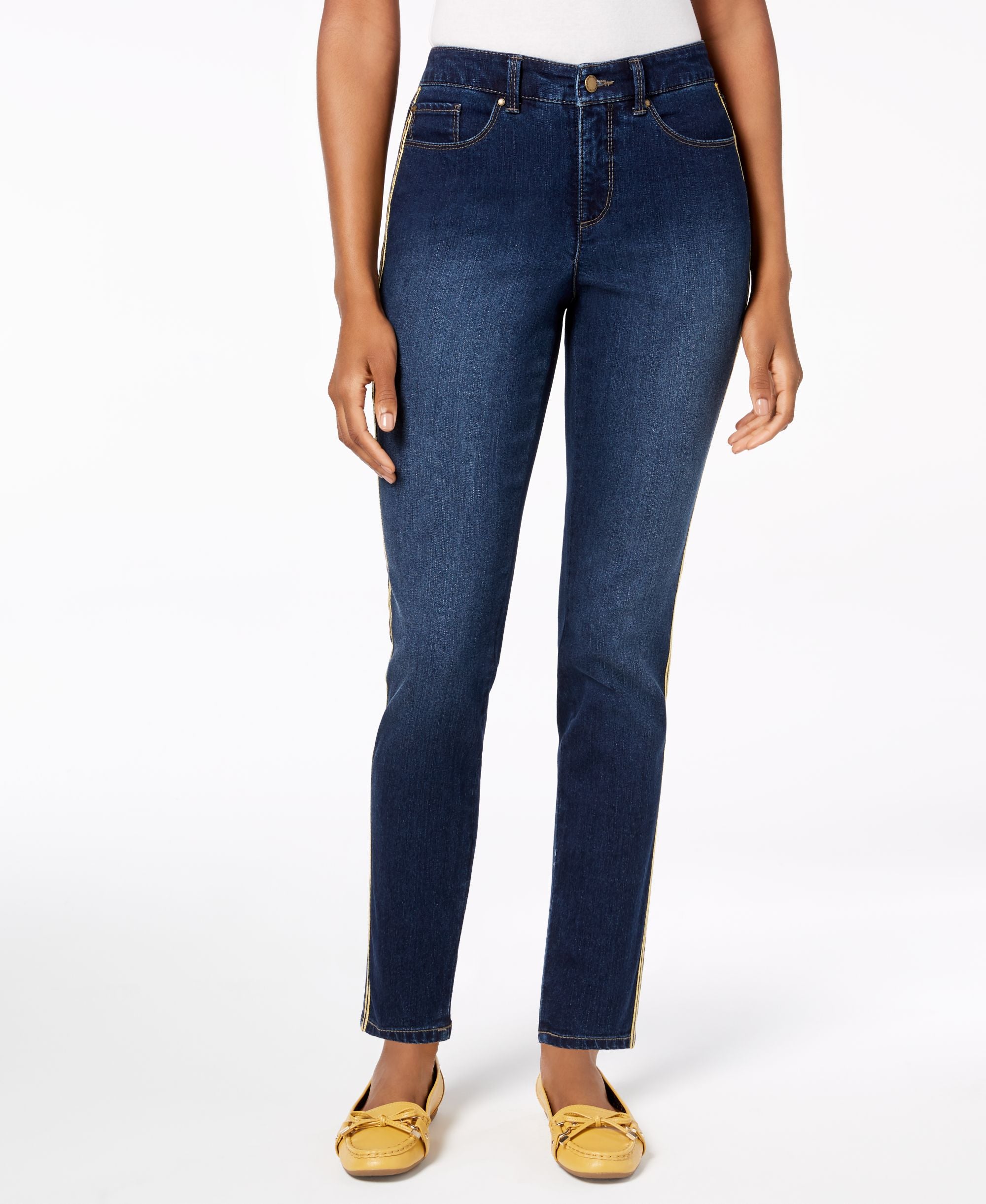 Charter Club Side Stripe Skinny Ankle Jeans