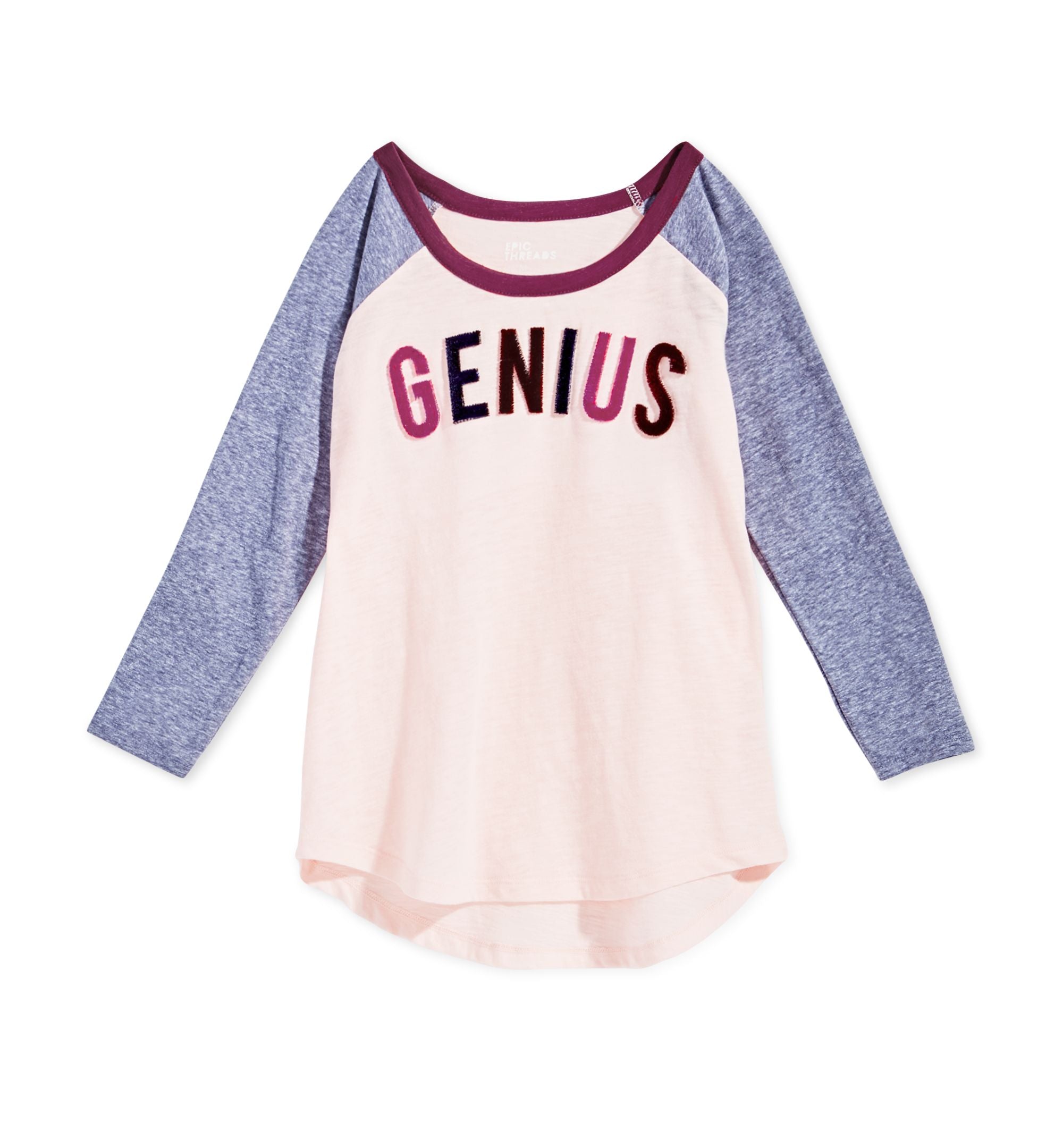 Epic Threads Big Girls Long Sleeve Graphic Raglan T-Shirt