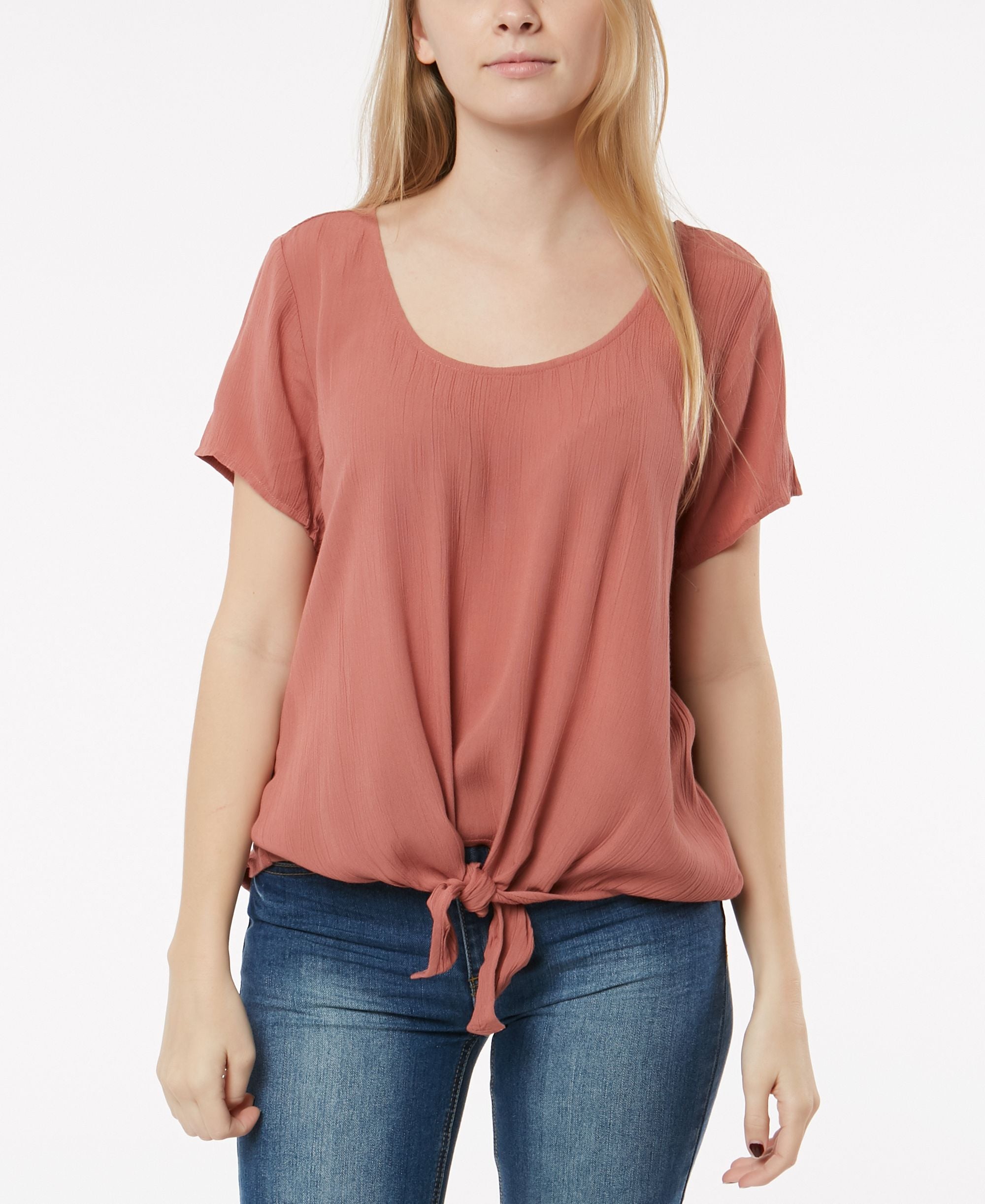 Oneill Juniors New Wave Tie Front Top