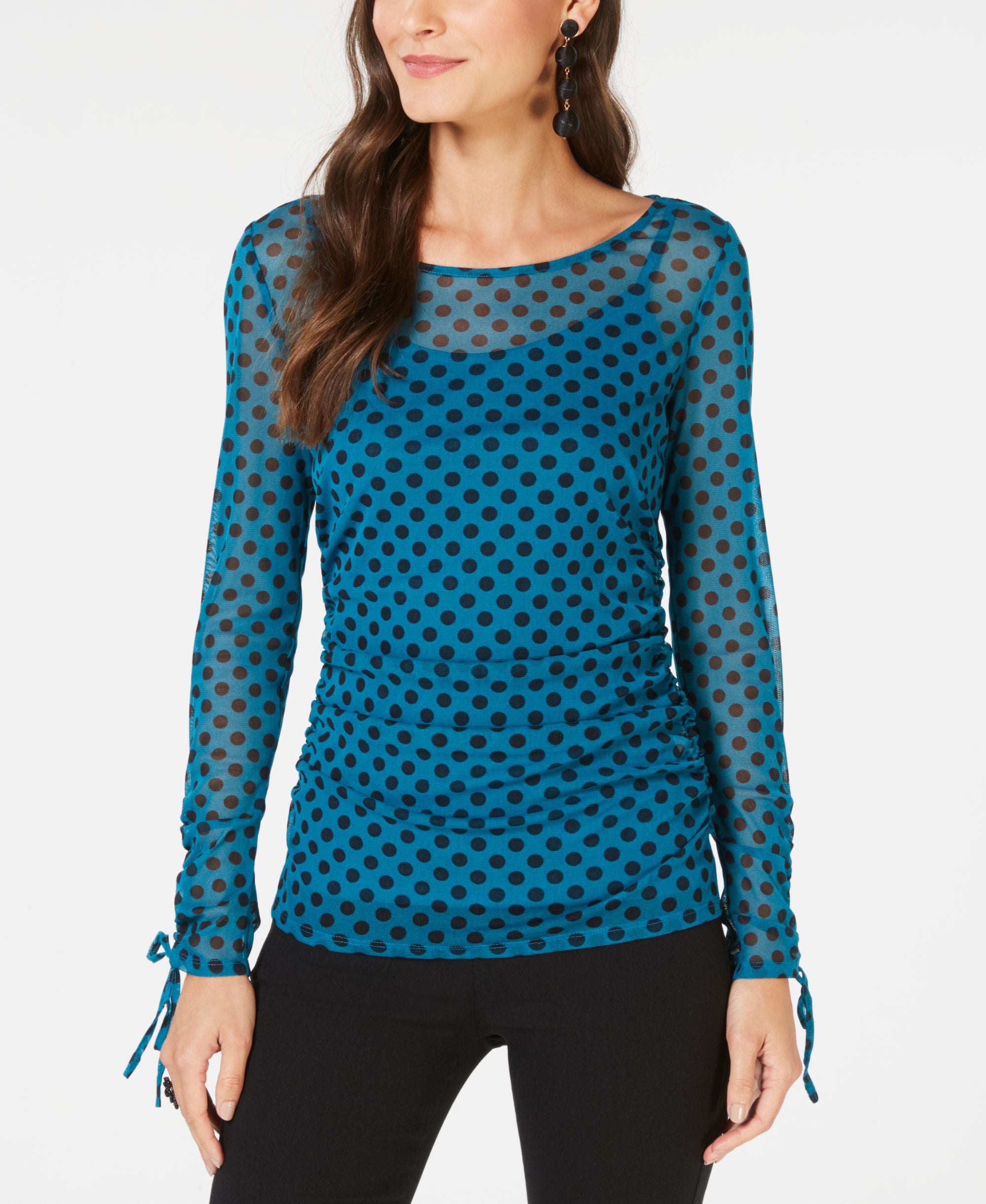 Ruched Tie Sleeve Top
