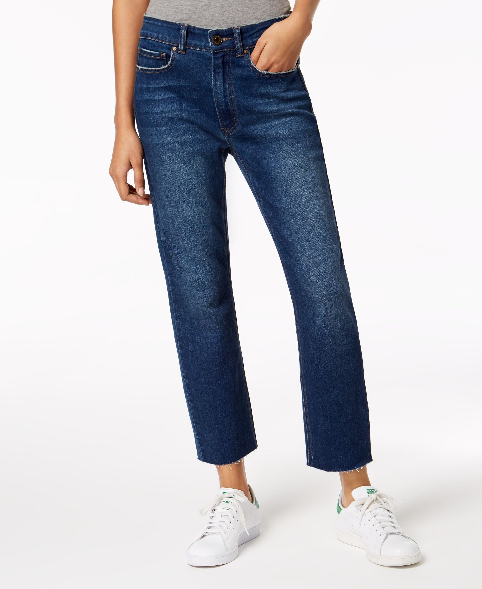 Indigo Rein Ripped Straight Leg Ankle Jeans