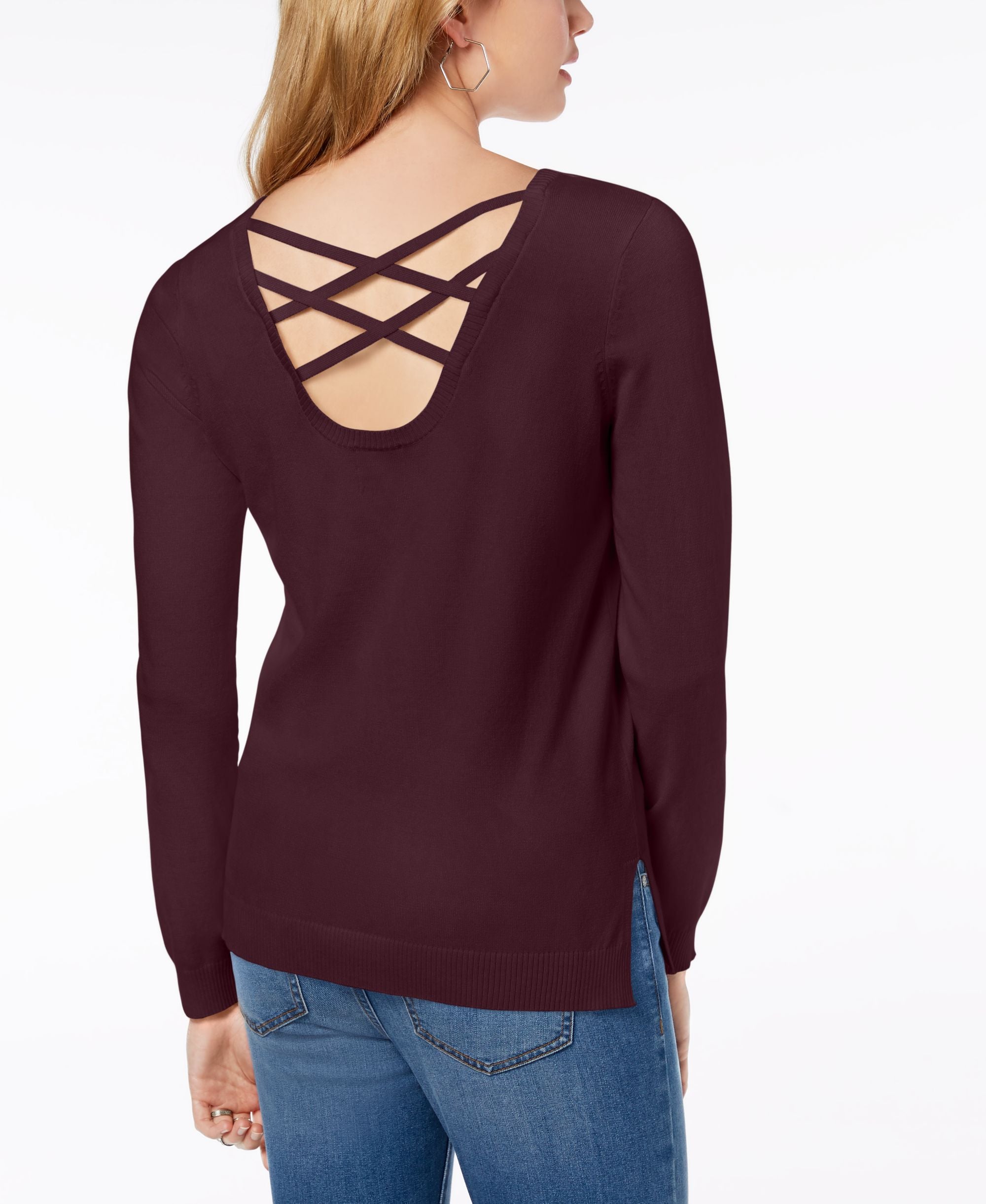 Juniors' Strappy-Back Sweater
