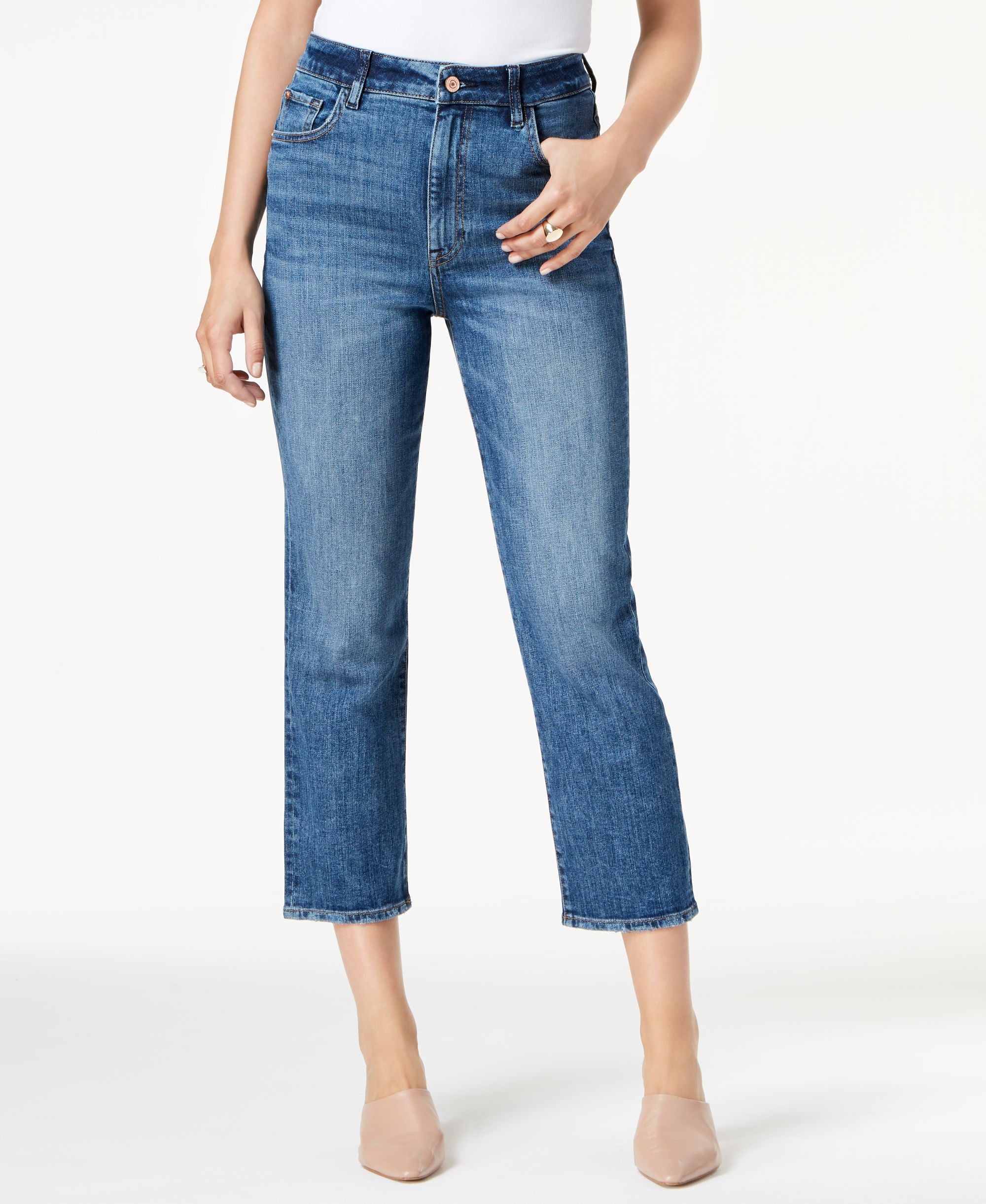 M1858 Mia High Rise Cropped Straight Leg Jeans
