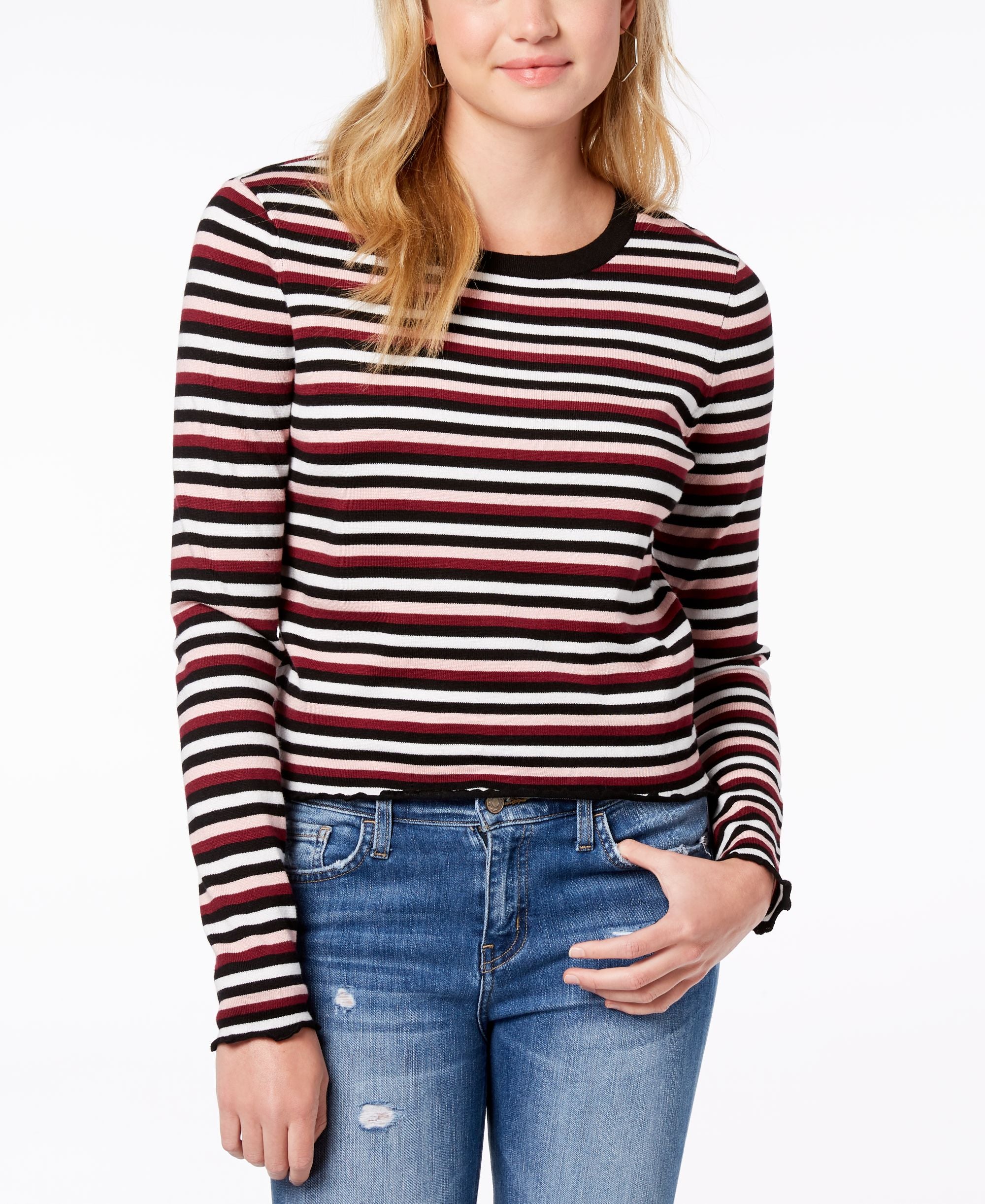 Ultra Flirt By Ikeddi Juniors Lettuce Edge Pullover