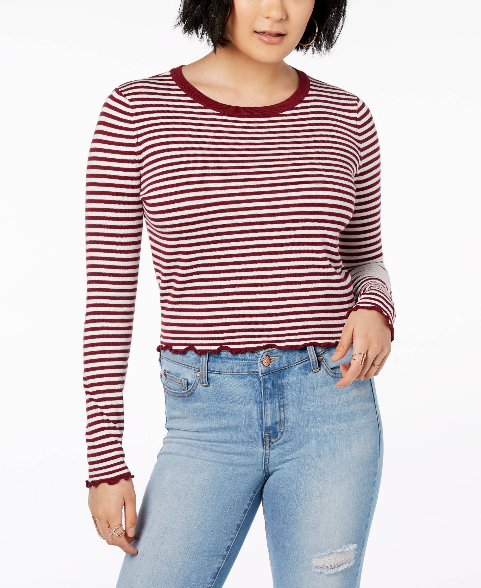 Ultra Flirt By Ikeddi Juniors Lettuce Edge Pullover