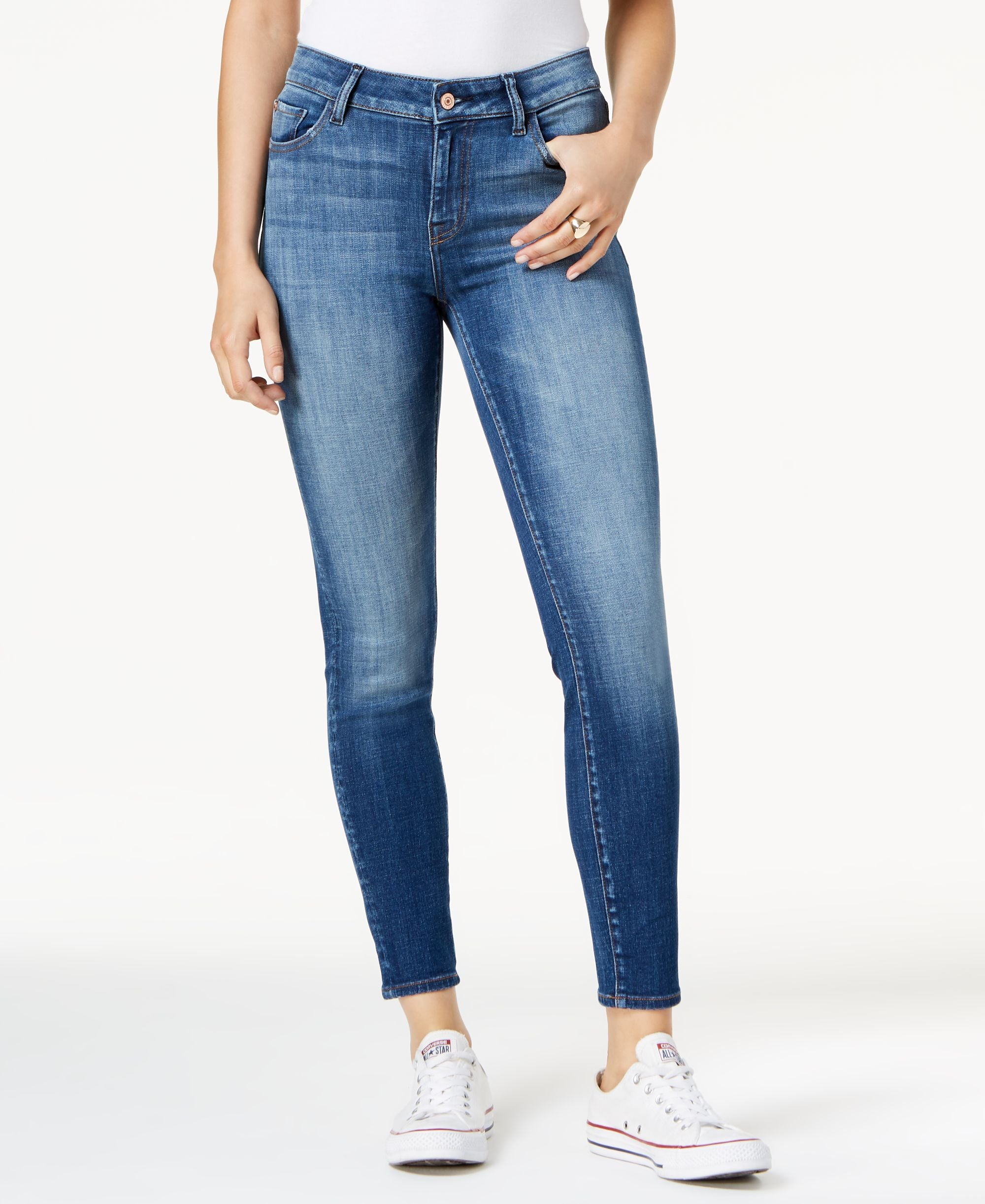 M1858 Kristen Ripped Ankle Skinny Jeans
