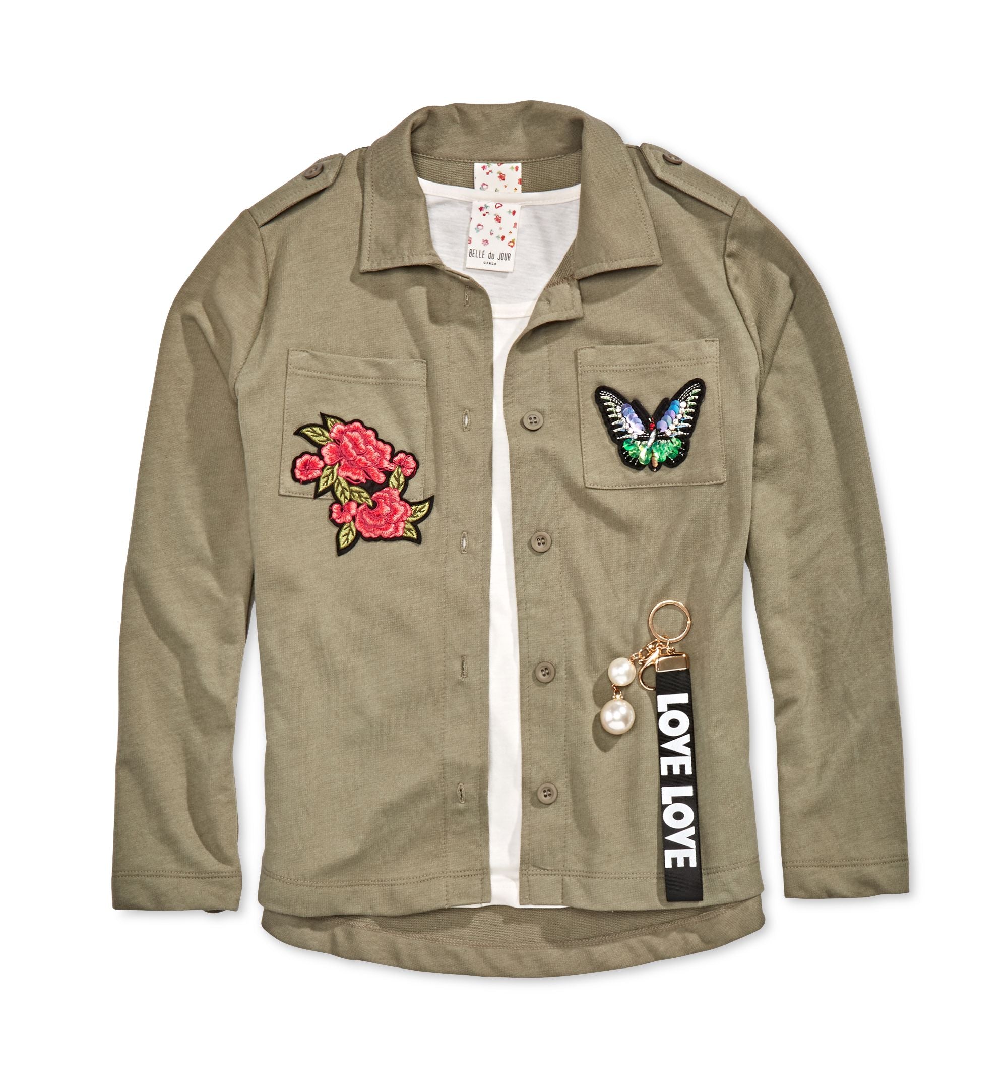 Belle Du Jour Big Girls 3 Pc. Tank Top Jacket Keychain Set