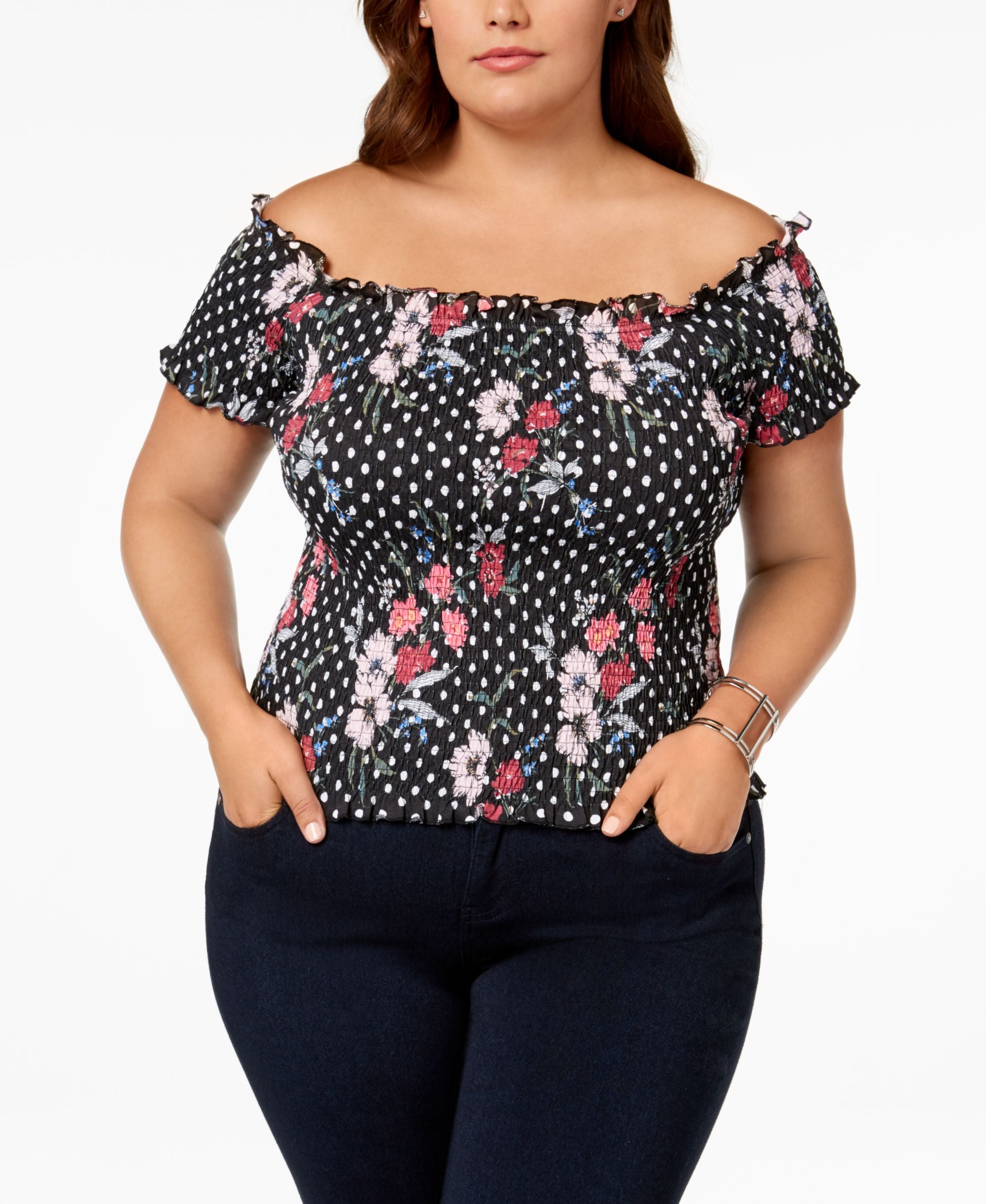 Say What Trendy Plus Size Cotton Off The Shoulder Top