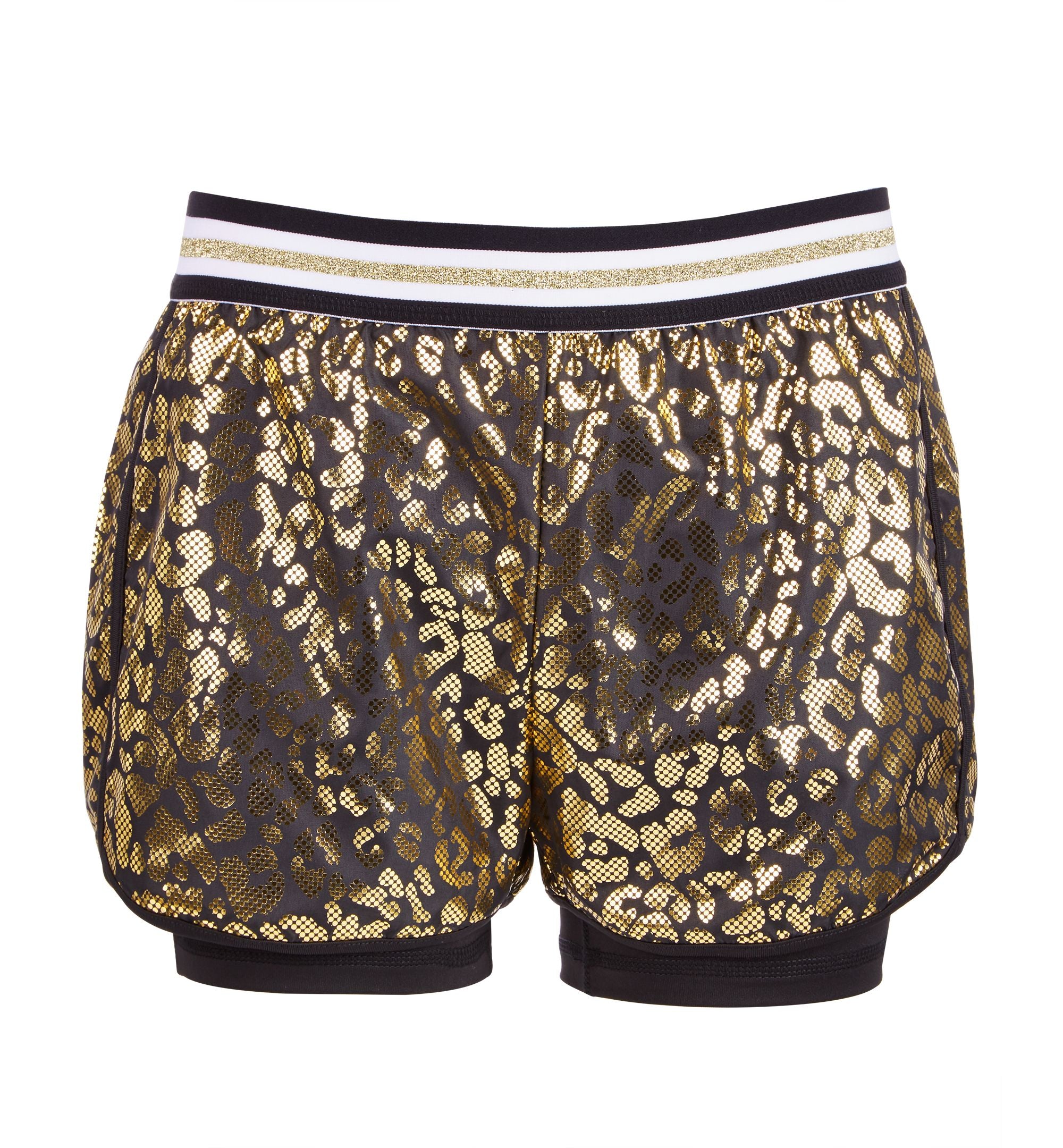 Ideology Big Girls Leopard Print Layered Look Shorts