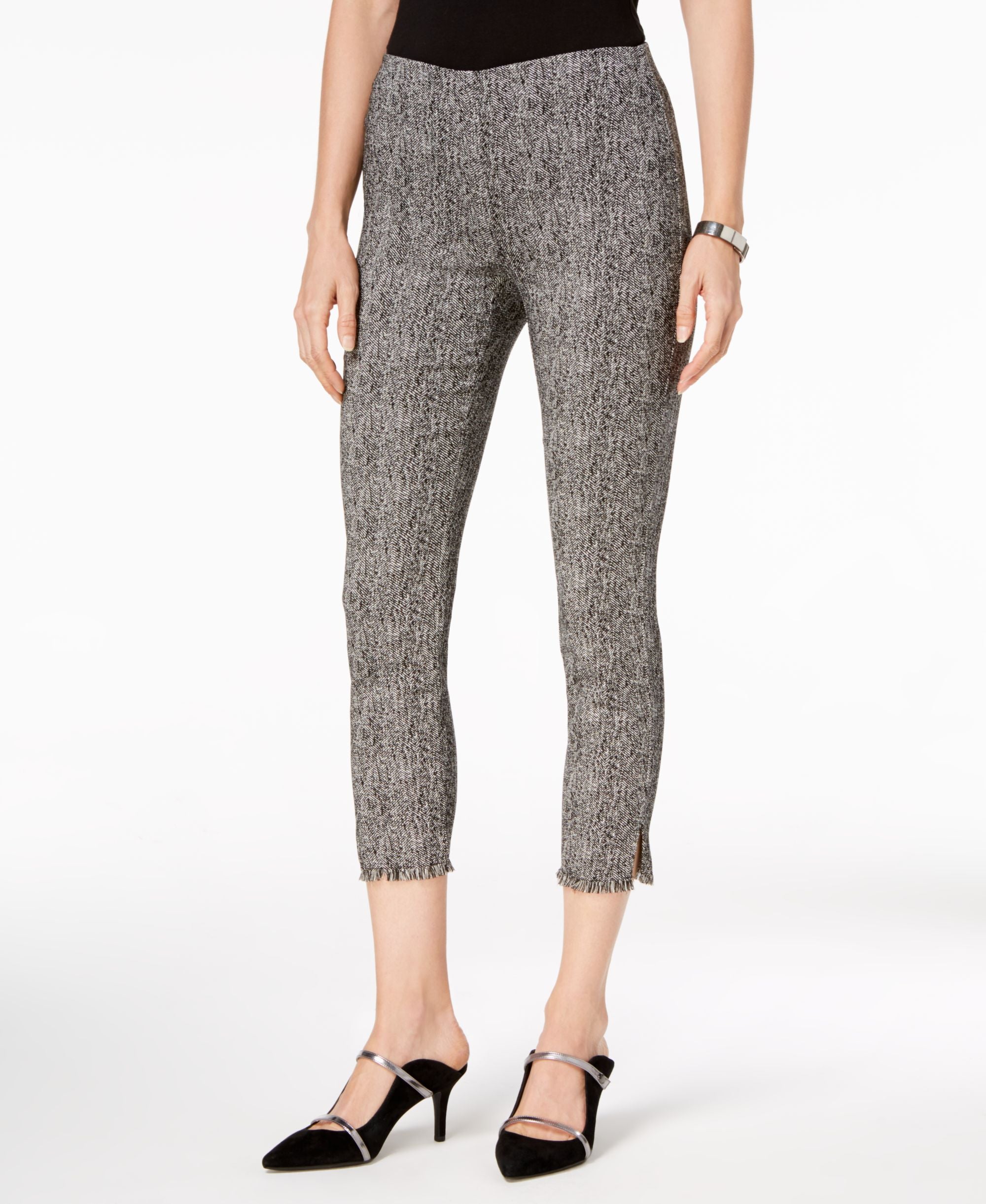Alfani Petite Fringe Hem Ankle Pants