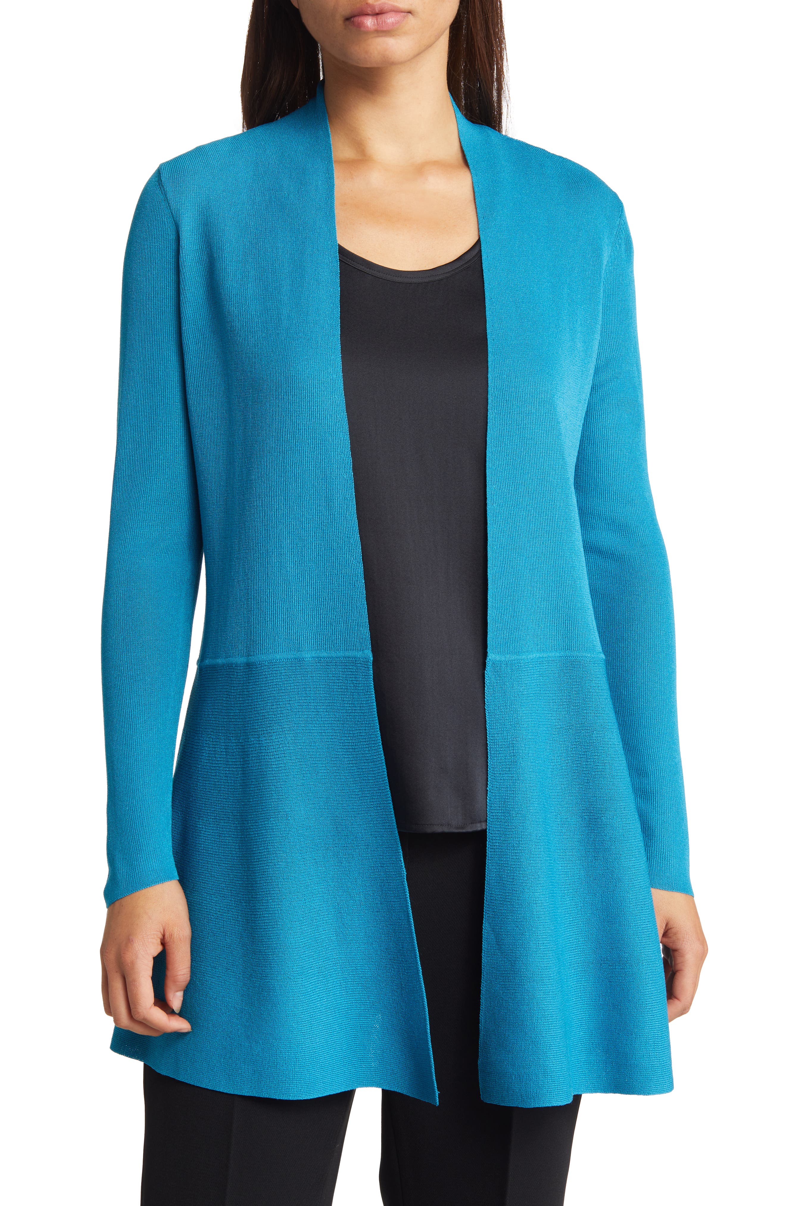 Anne Klein Monterey Open Front Peplum Cardigan