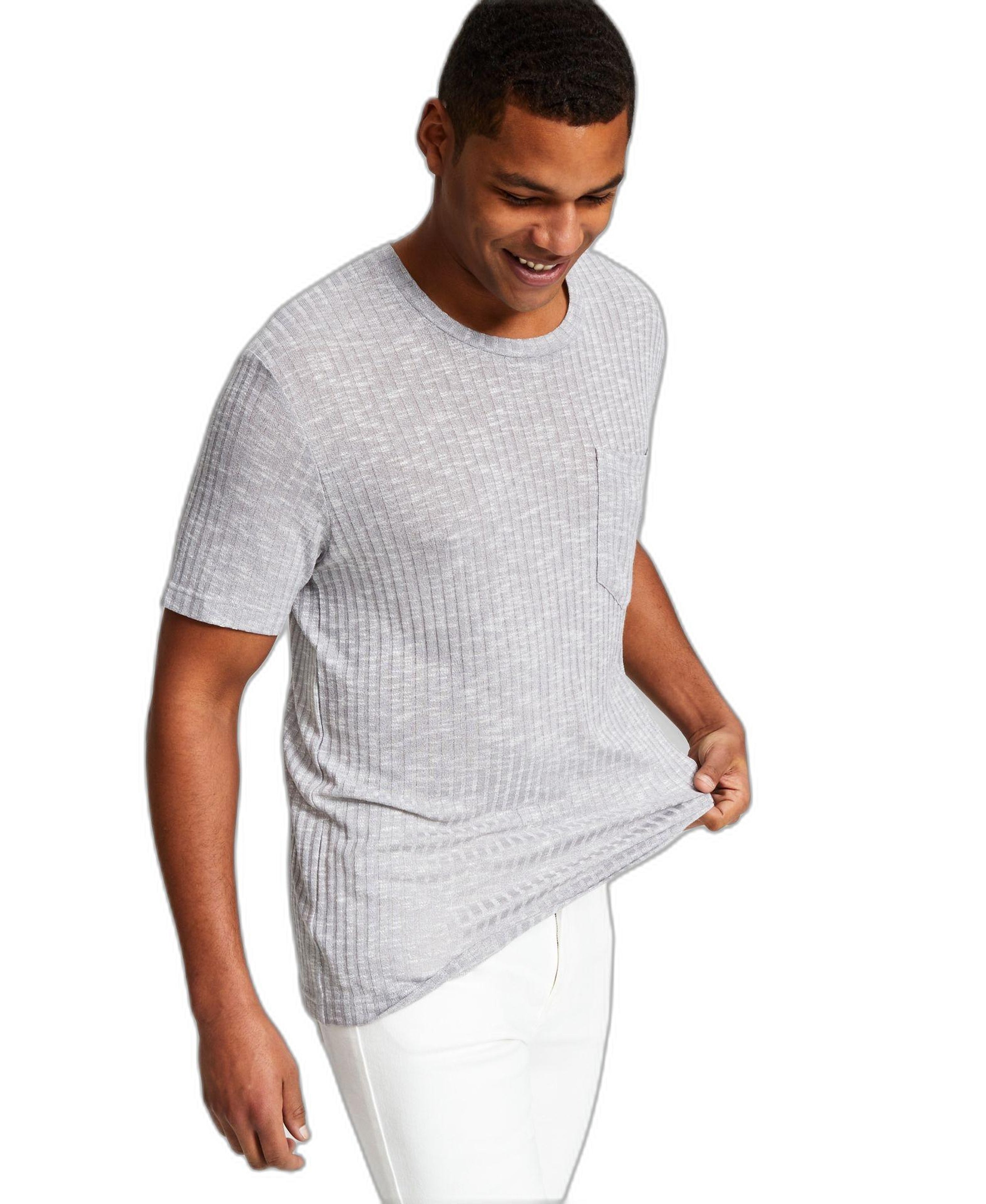 Men's Ribbed Pocket Knit Short-Sleeve Shirt