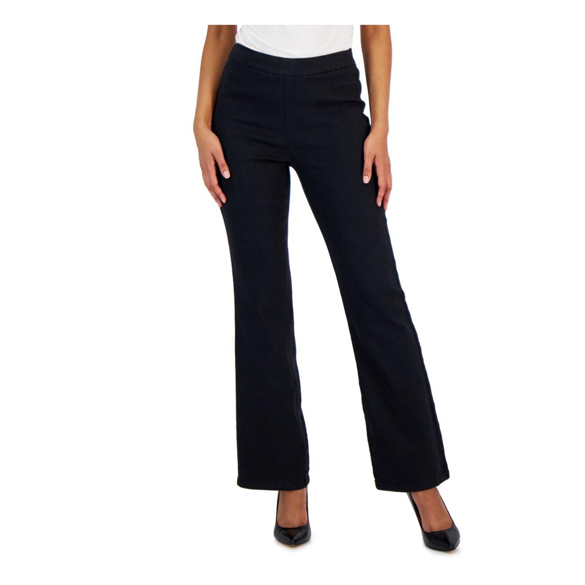 Anne Klein Womens High Rise Pull On Flared Pants