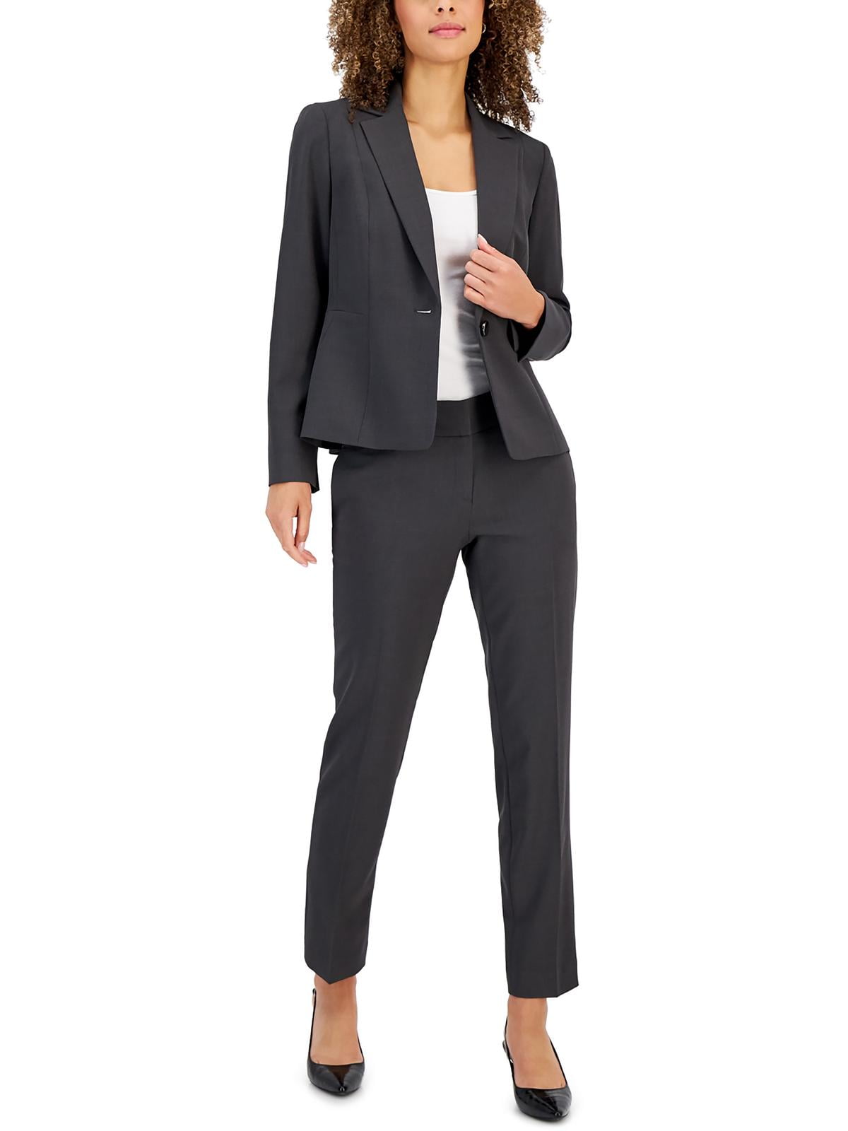 Women's One-Button Slim-Fit Pantsuit, Regular and Petite Sizes