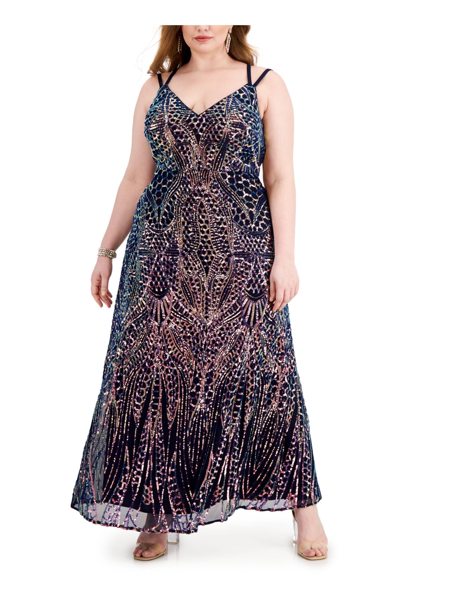 Sequined Strappy-Back Gown