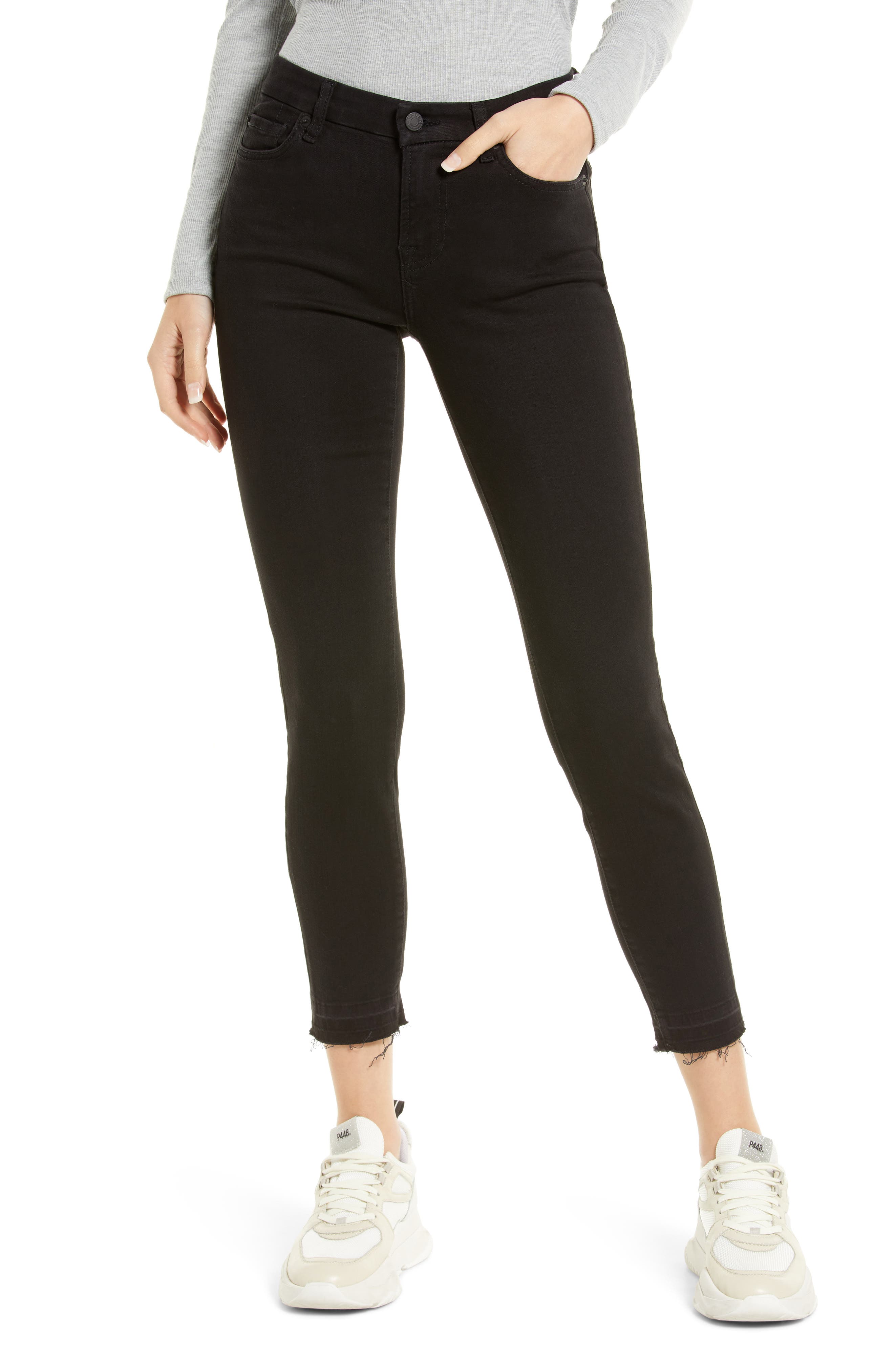 7 For All Mankind High Waist Released Hem Ankle Skinny Jeans