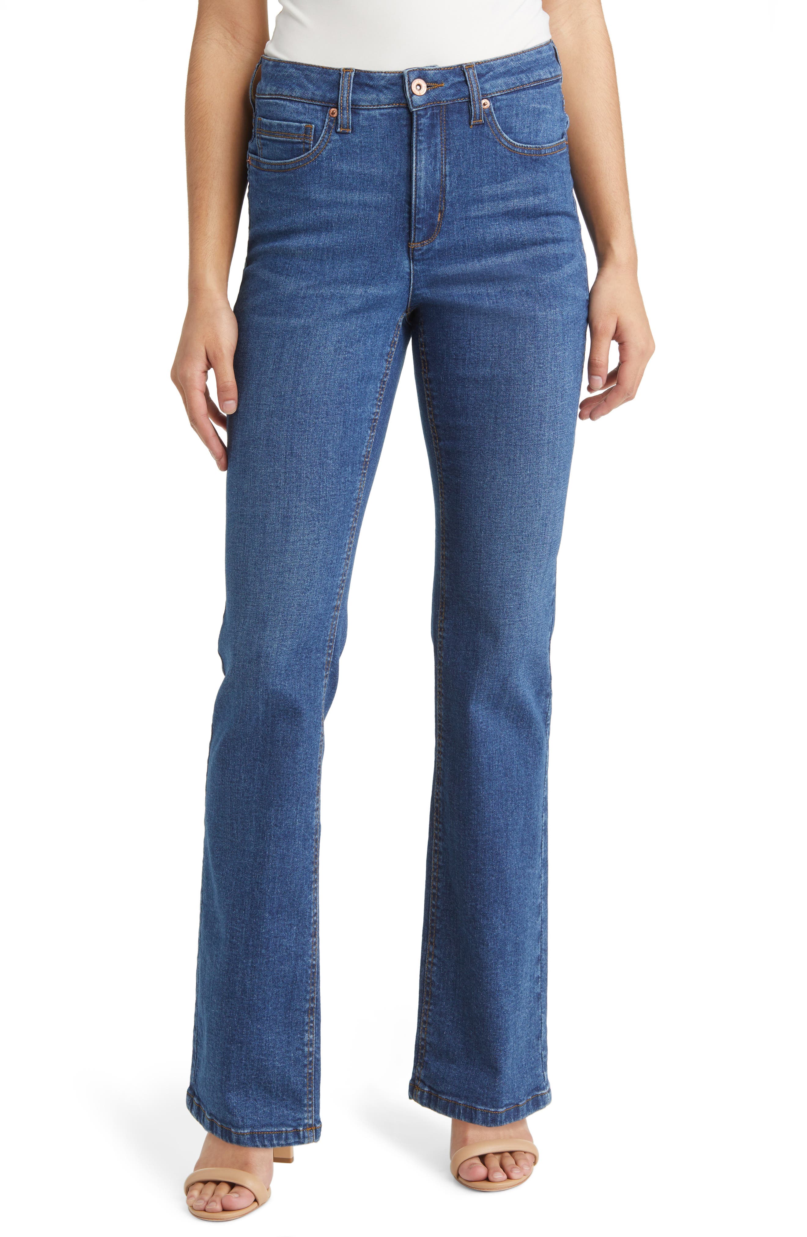 Women's High Rise Front-Fly Bootcut Jeans